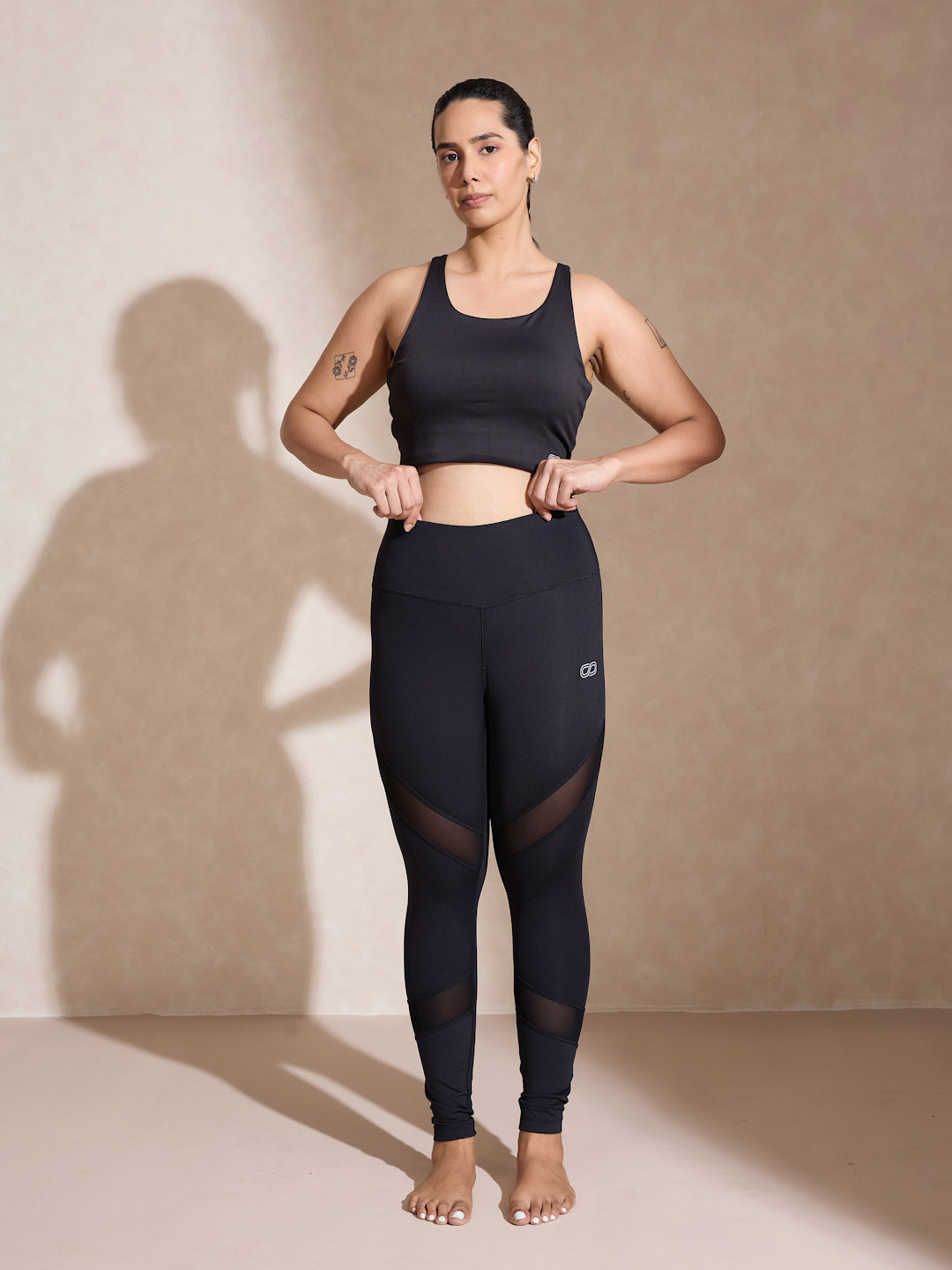Shop-Silvertraq Mesh Cross Leggings Black