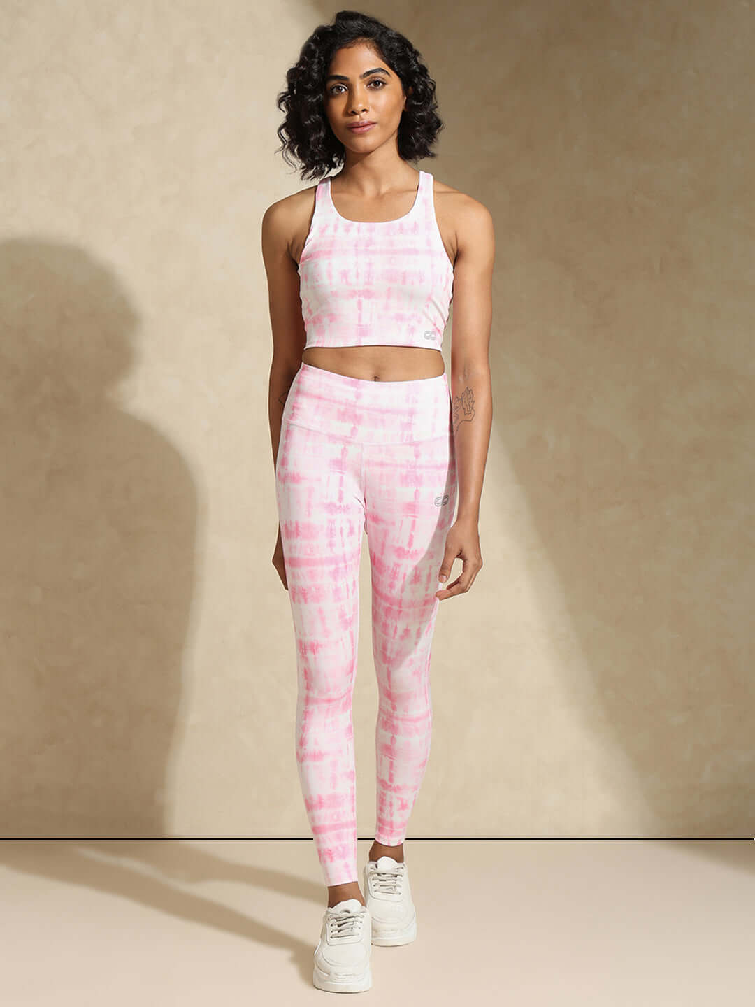 Shop-High Impact Action Bra With Clasp Pink Shibori