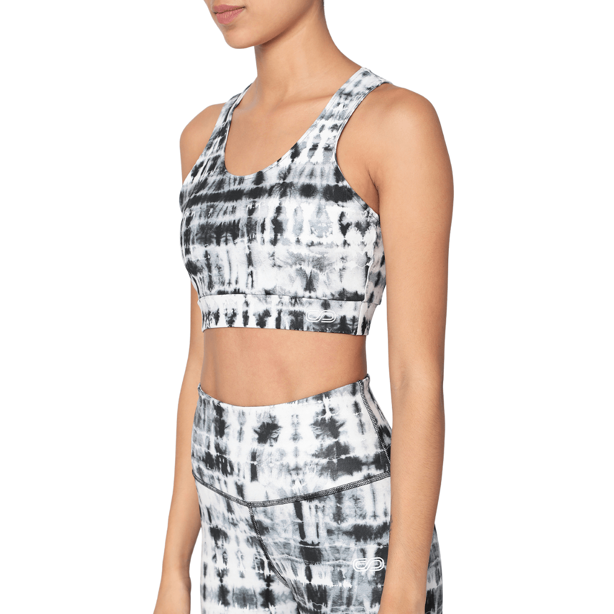 Shop-Black Shibori Luxe Crop Top & Leggings