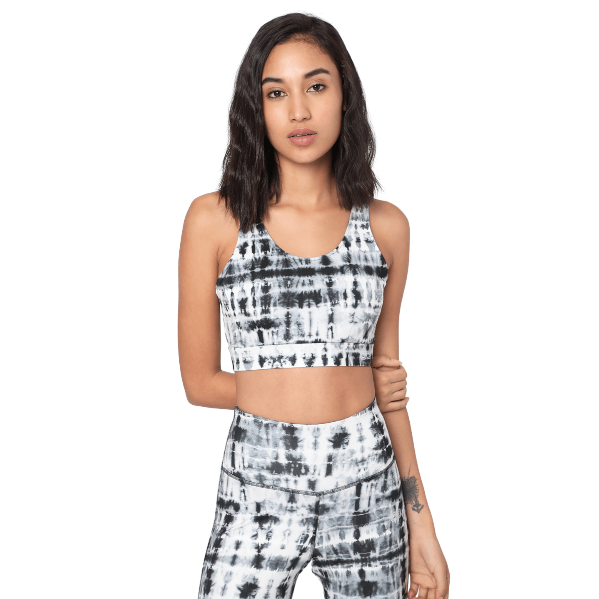 Shop-Black Shibori Luxe Crop Top & Leggings