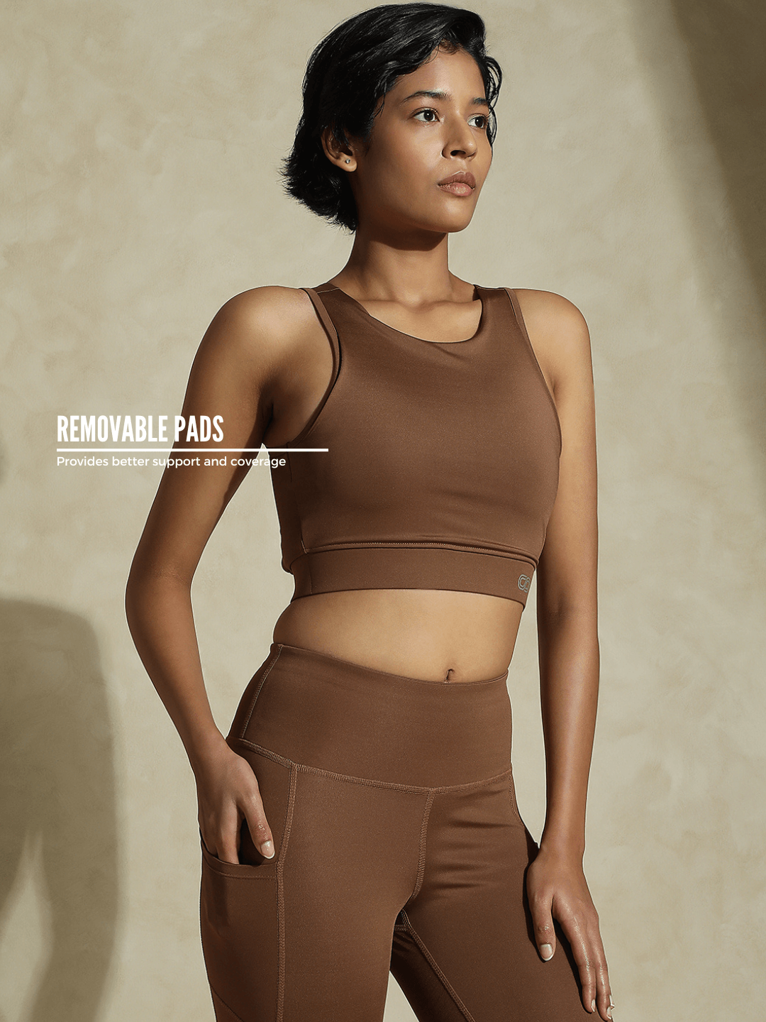 Shop-Padded Cross Back Crop Top Waffle