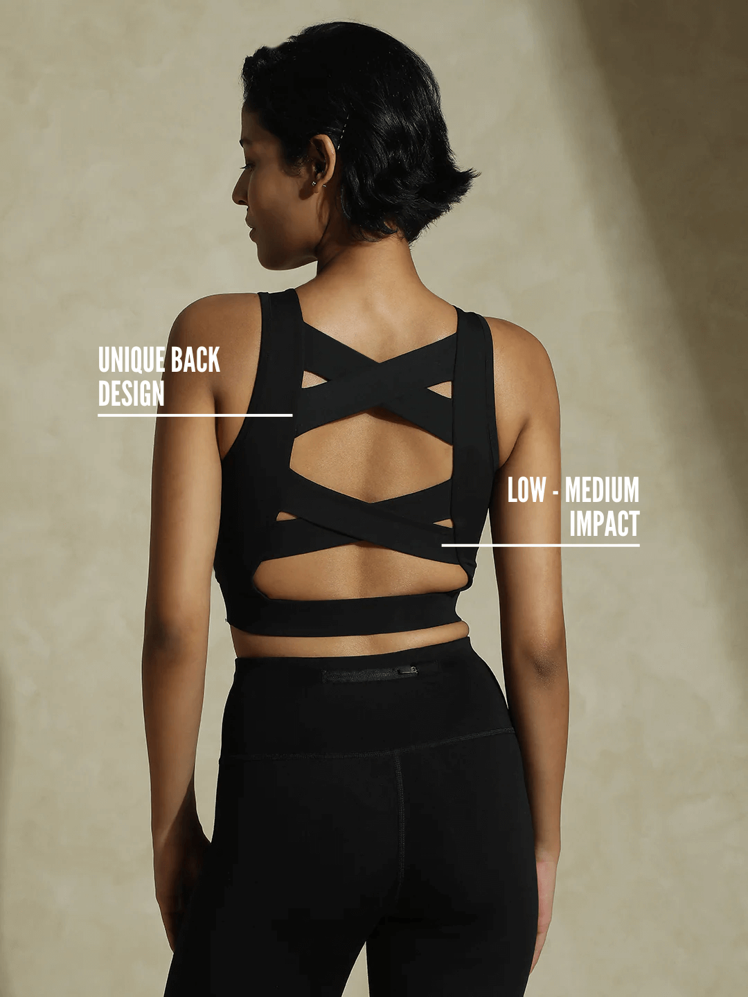 Shop-Padded Cross Back Crop Top Black