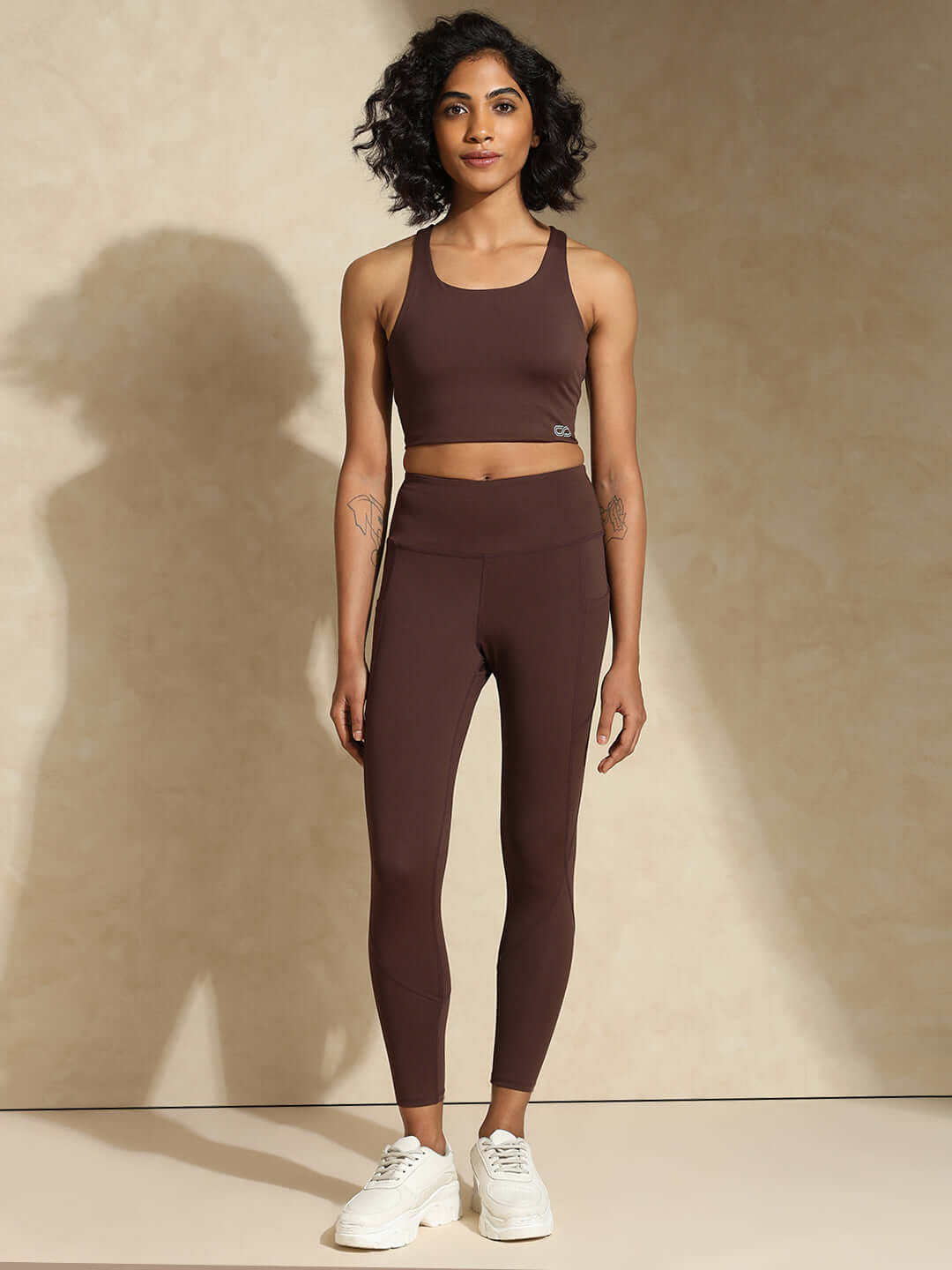 Shop-High Impact Action Bra & Aura Leggings Java