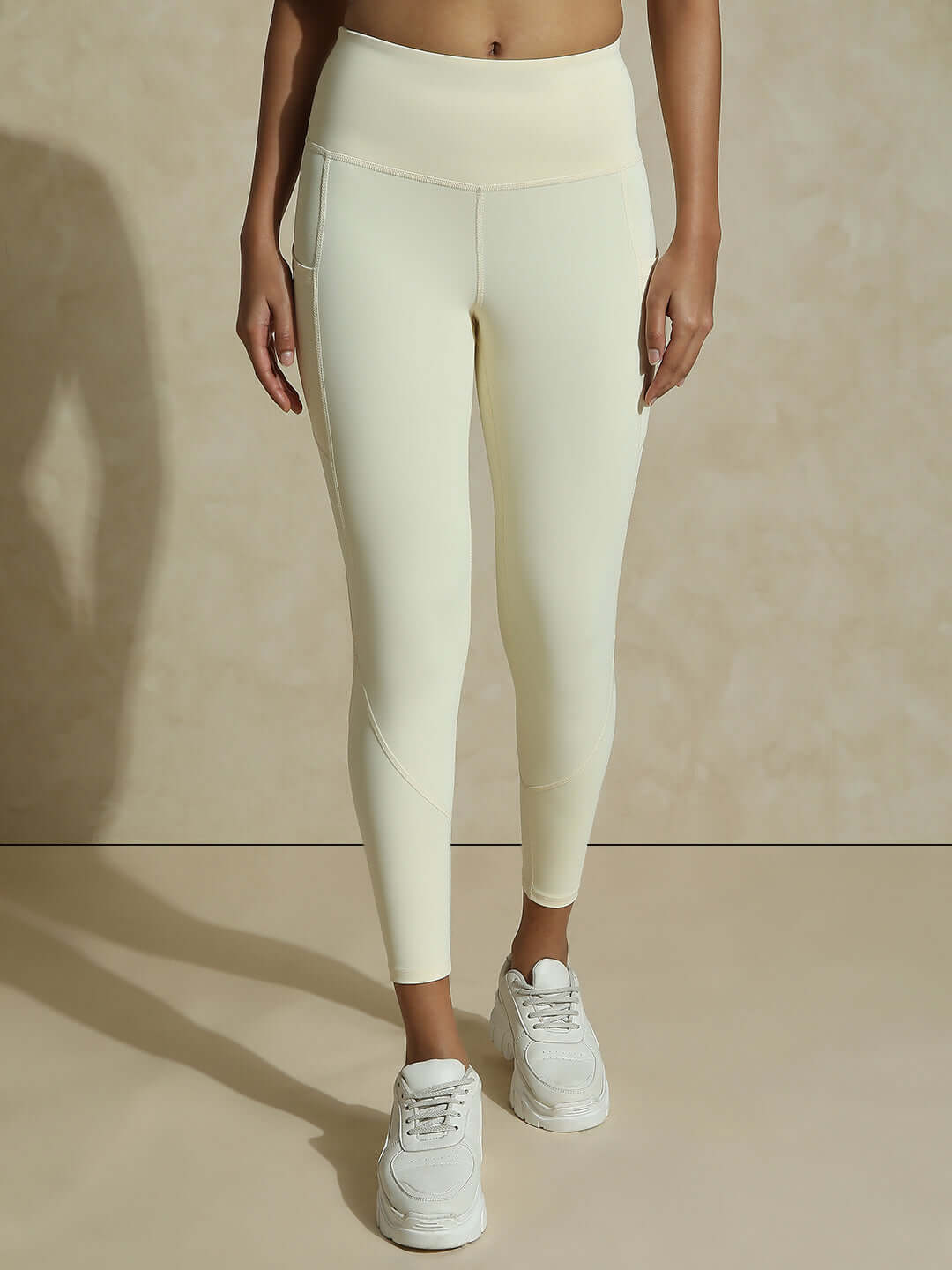 Shop-Ecru Keyhole Back Crop Top with Clasp & Aura Leggings