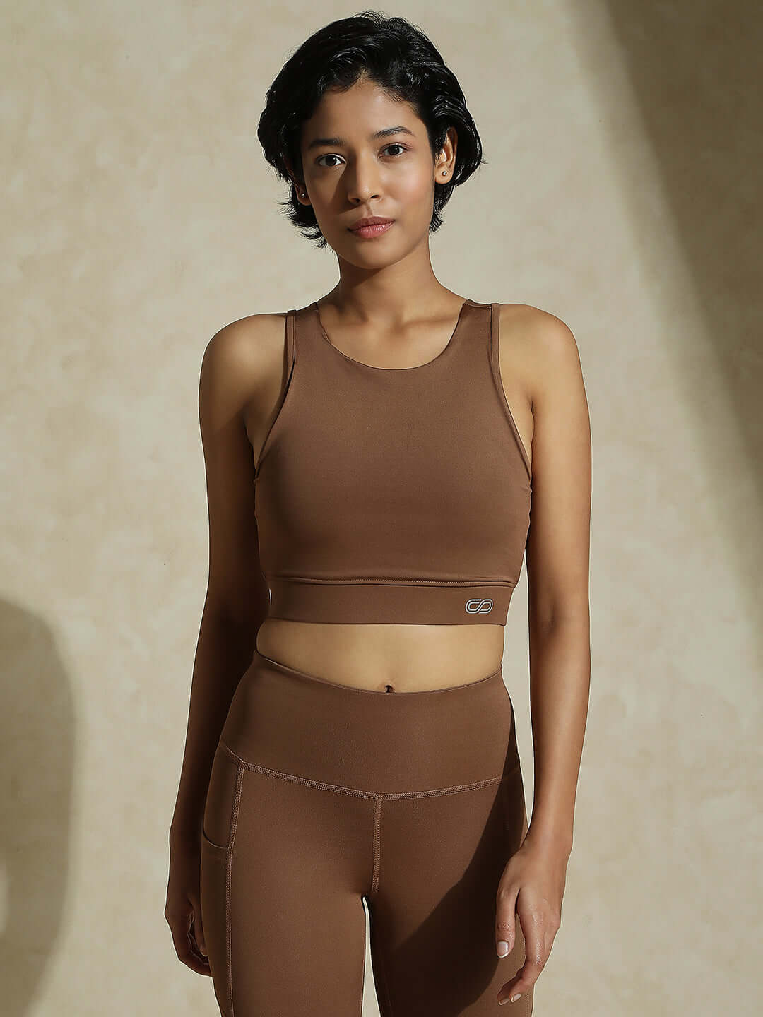 Shop-Women's Padded Cross Back Crop Top & Aura Leggings Waffle