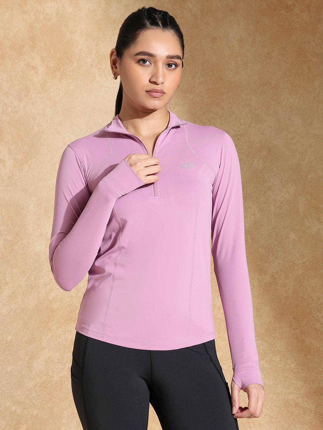Shop-Women's Ath Runner Zip Neck Mauve Mist