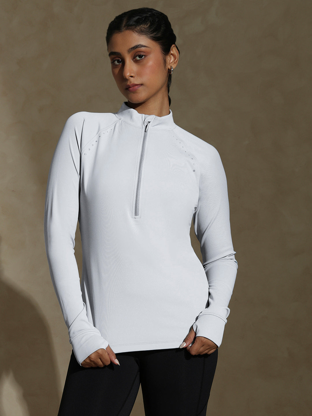 Shop-TraqRun Half-Zip tee Lunar Grey