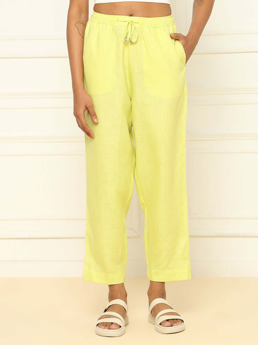 Shop-Lime Linen Shirt & Tapered Pants
