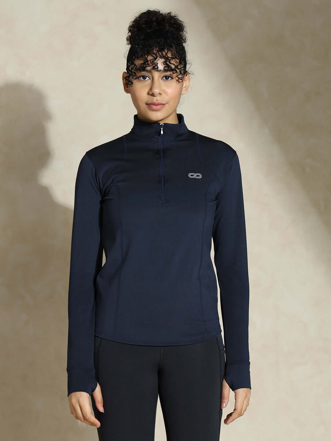 Shop-Women's Ath Runner Zip Neck Navy