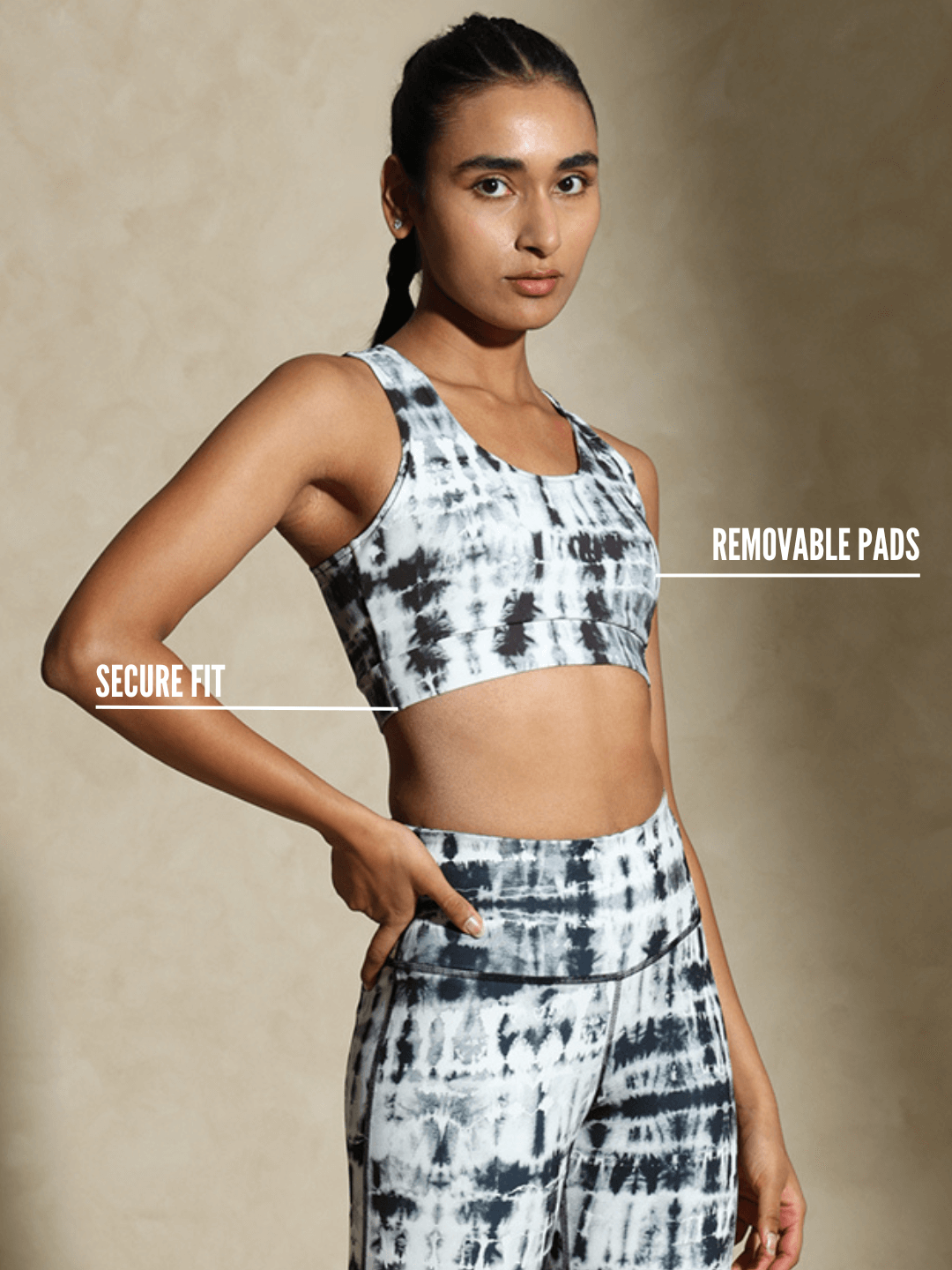 Shop-Black Shibori Luxe Crop Top