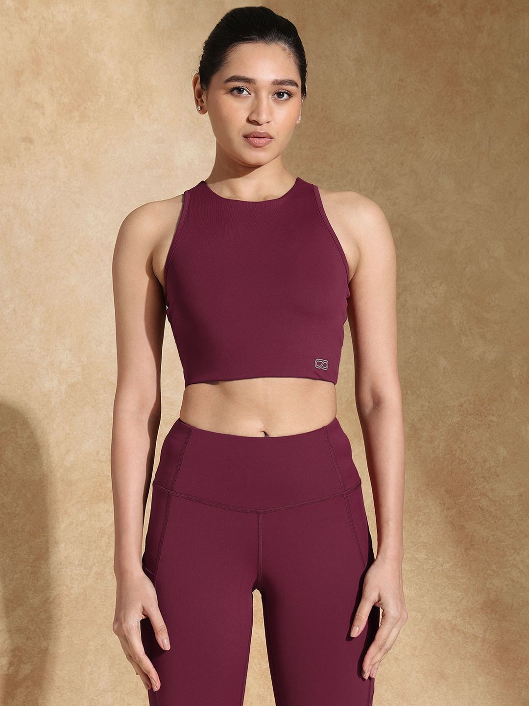 Keyhole Back Sports bra with Clasp Berry Kiss