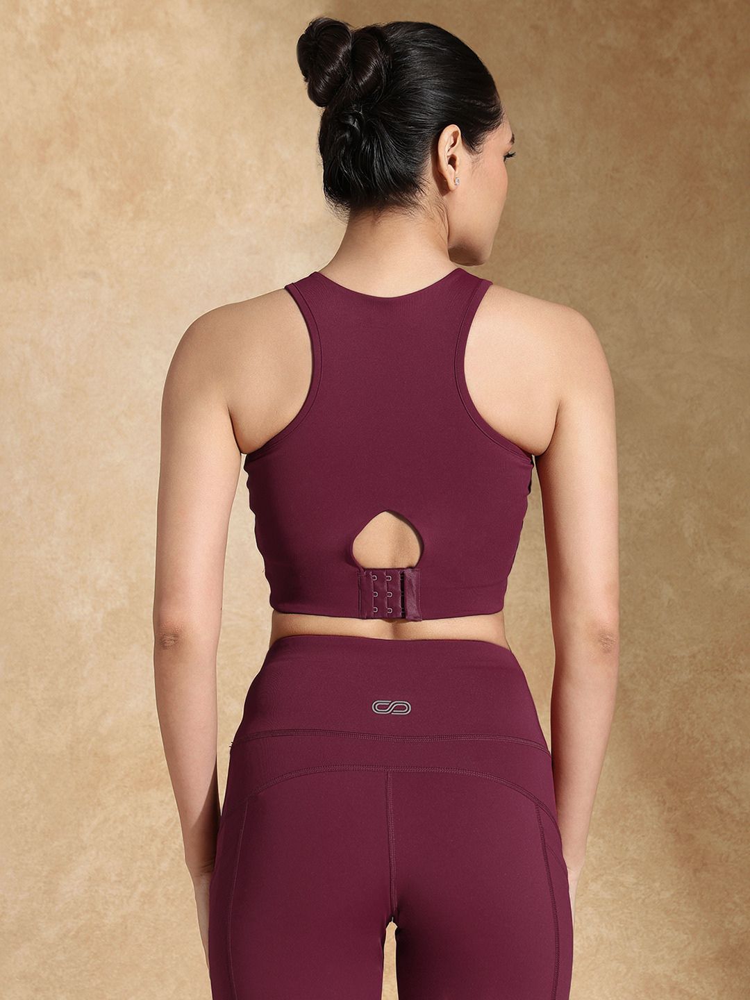 Keyhole Back Sports bra with Clasp Berry Kiss