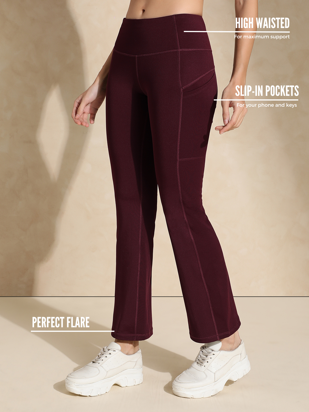 Shop-Luna Sculpt Flare Pants Plum