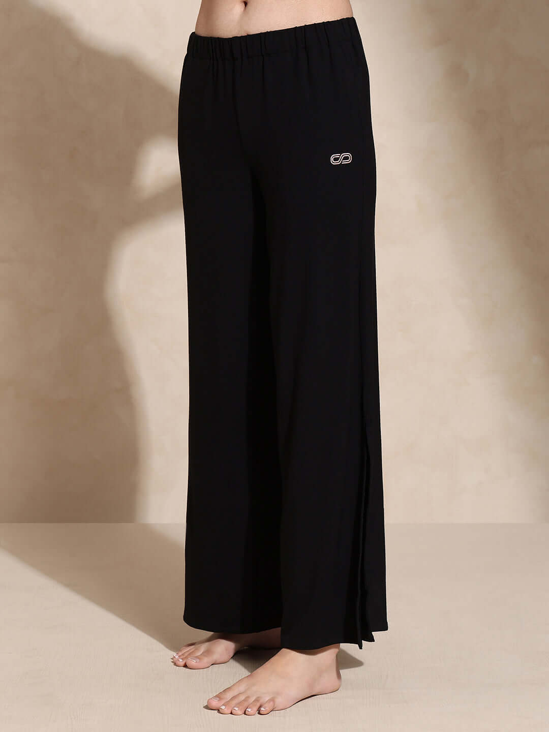 Shop-Zen Tee & Lounge Pants with Slit Black
