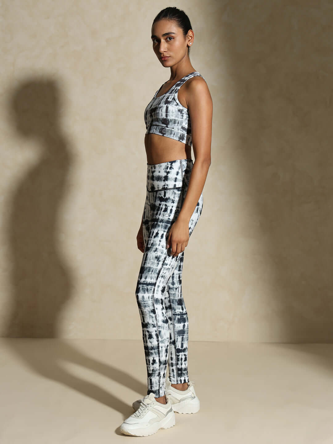 Shop-Black Shibori Luxe Crop Top & Leggings