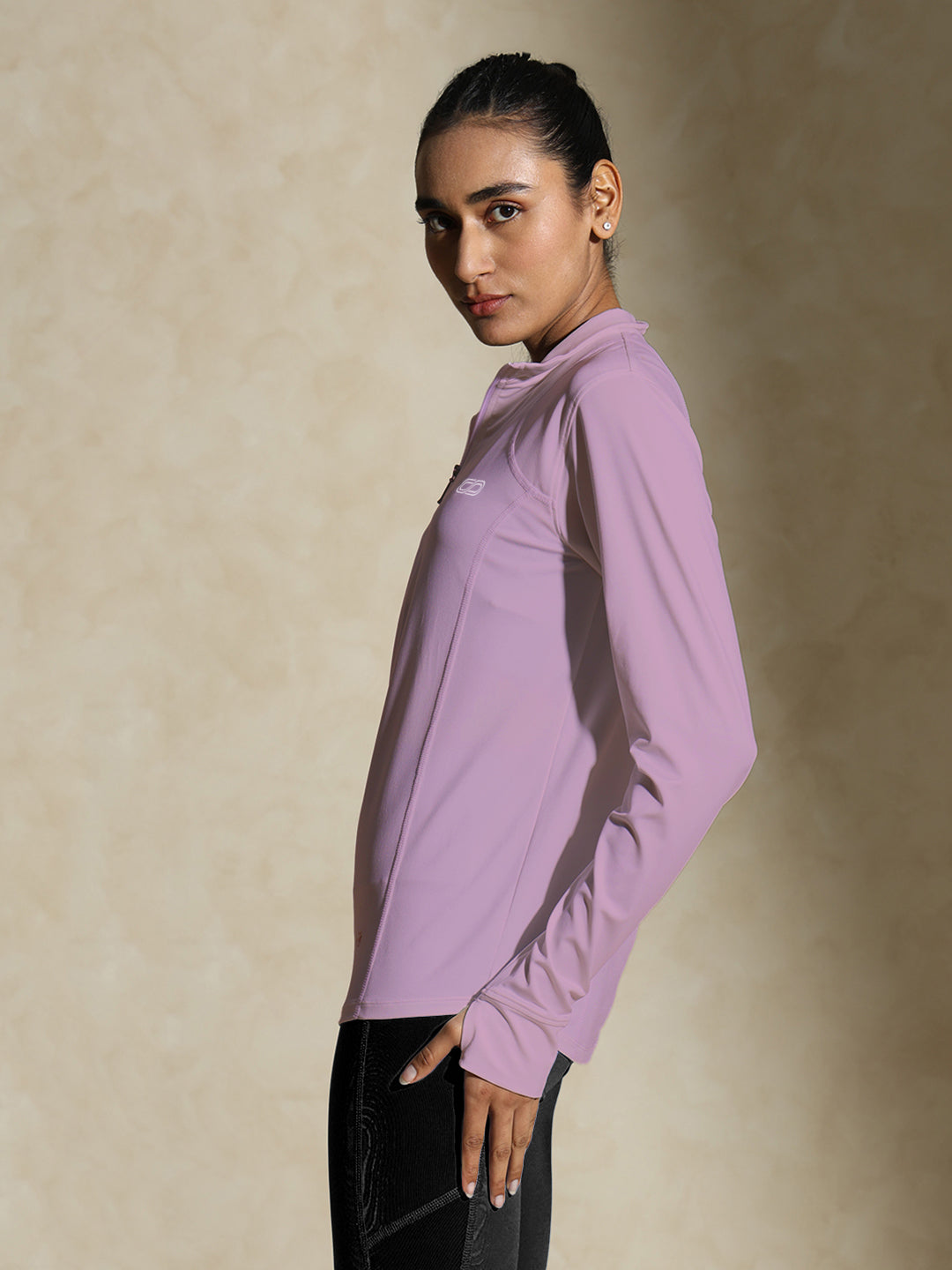 Shop-Women's Ath Runner Zip Neck Mauve Mist