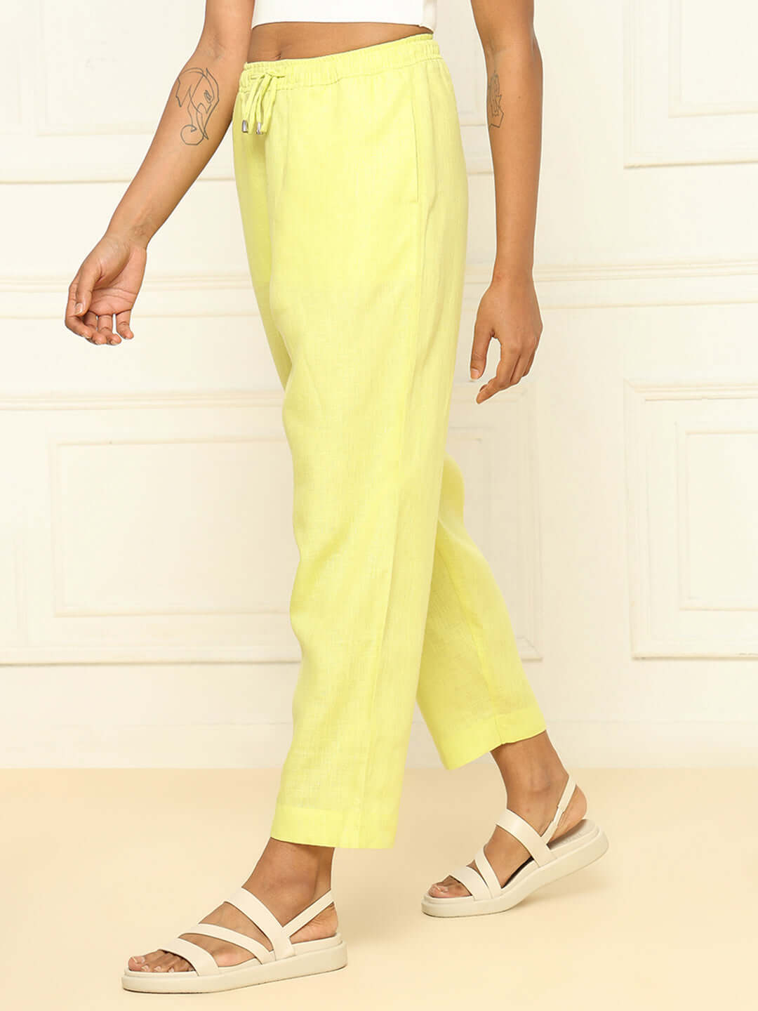 Shop-Lime Linen Shirt & Tapered Pants