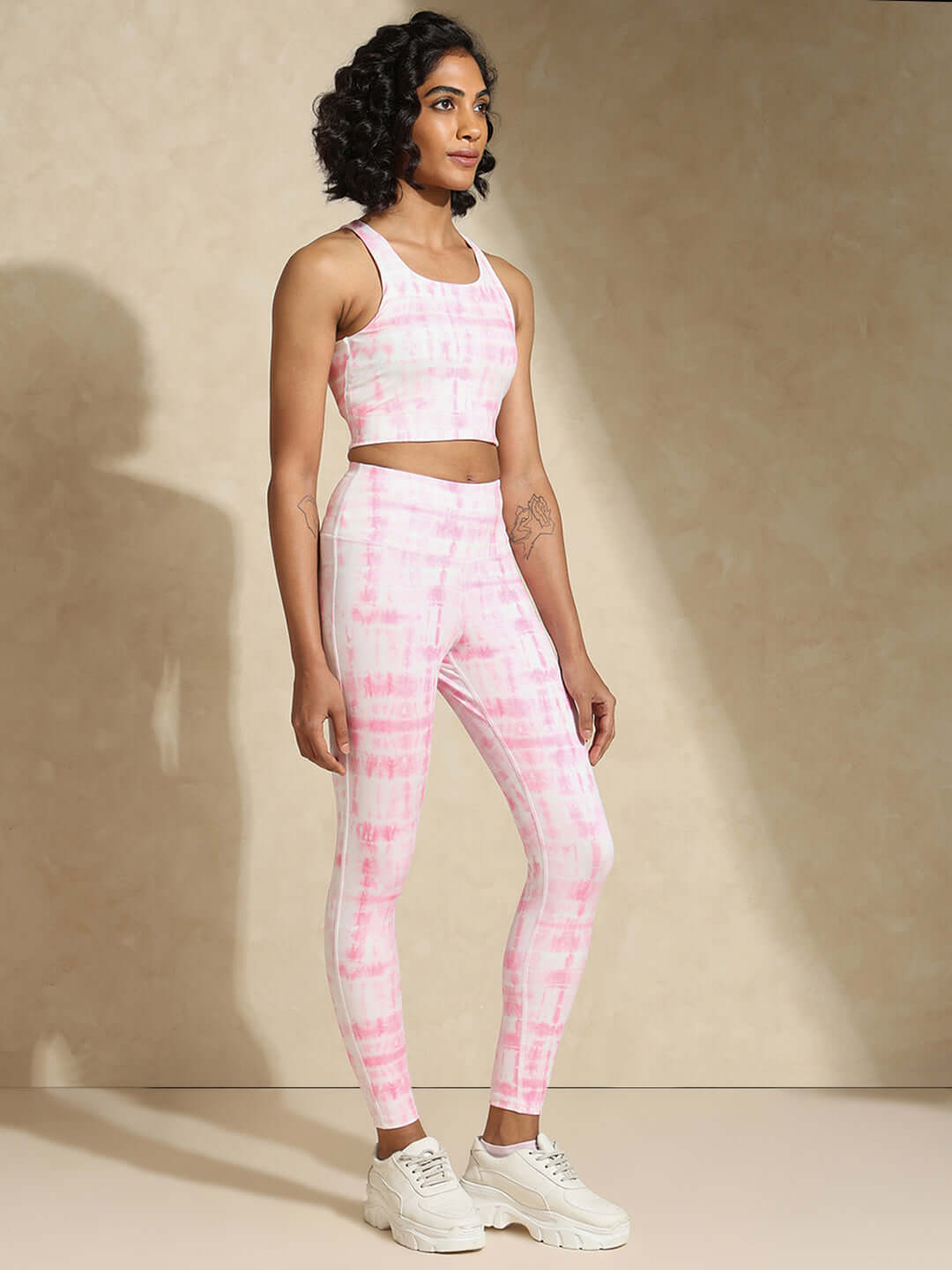 Shop-Pink Shibori High Impact Action Bra & Luxe Leggings