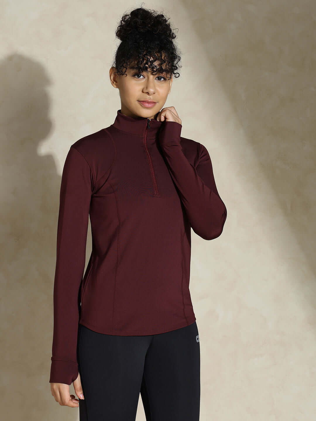 Shop-Women's Ath Runner Zip Neck Plum