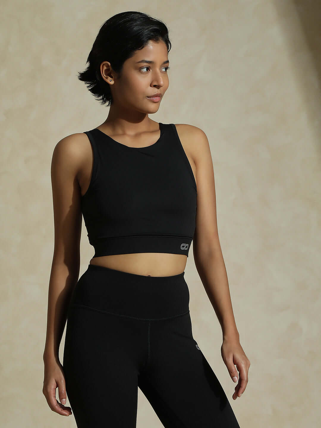 Shop-Padded Cross Back Crop Top Black