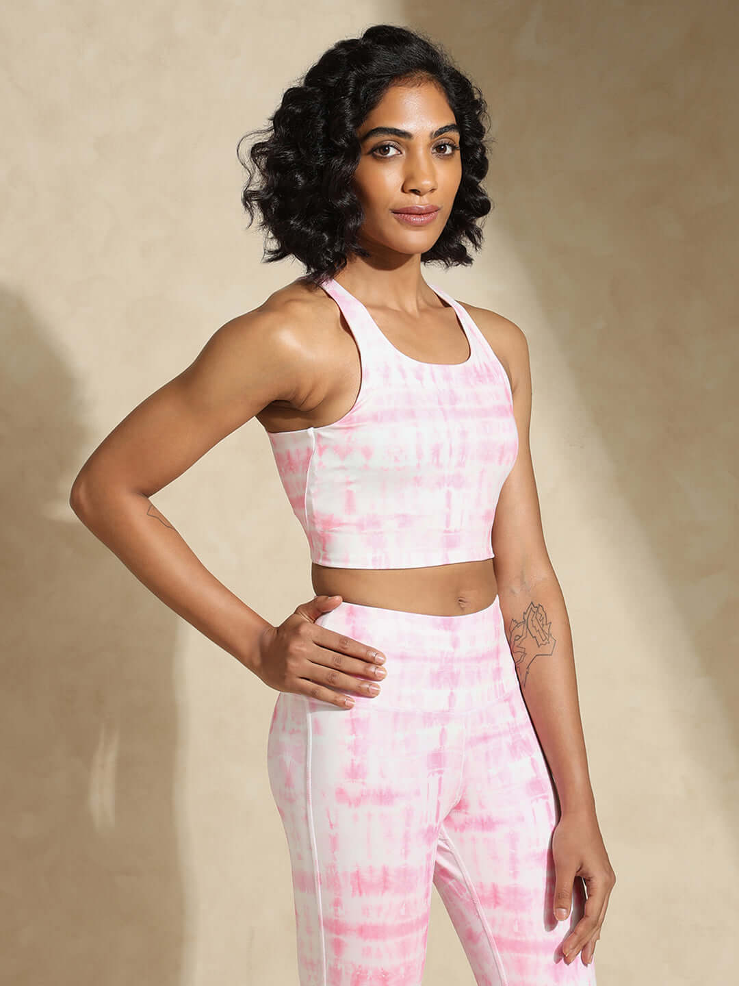 Shop-Pink Shibori High Impact Action Bra & Luxe Leggings