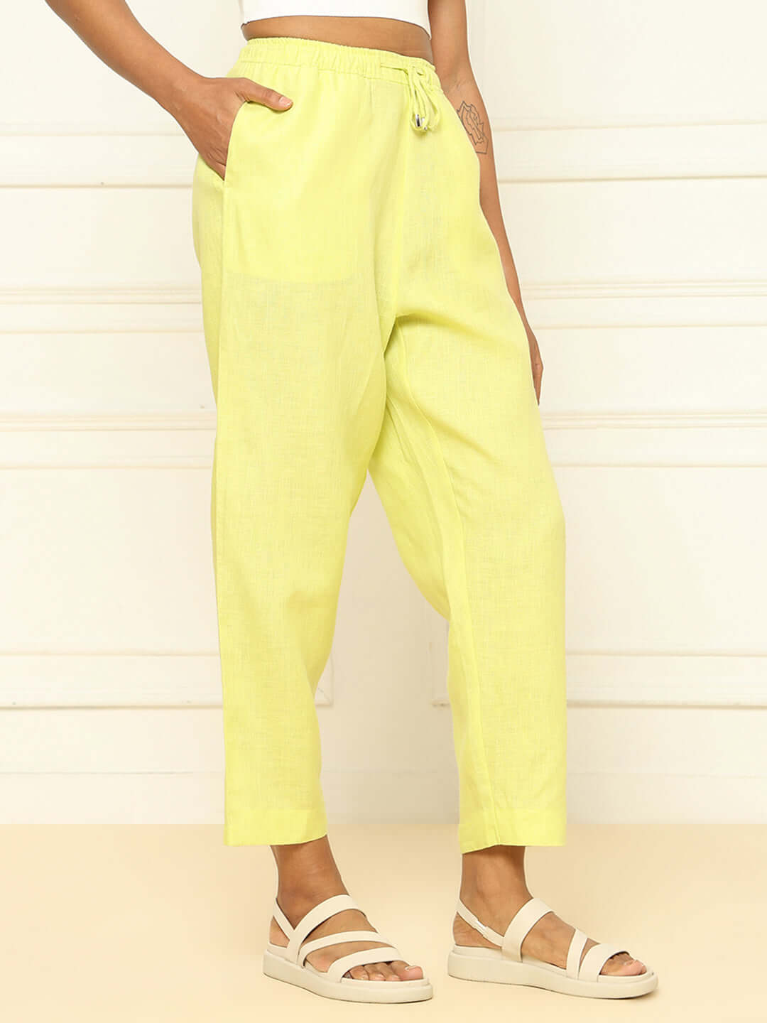 Shop-Lime Linen Shirt & Tapered Pants