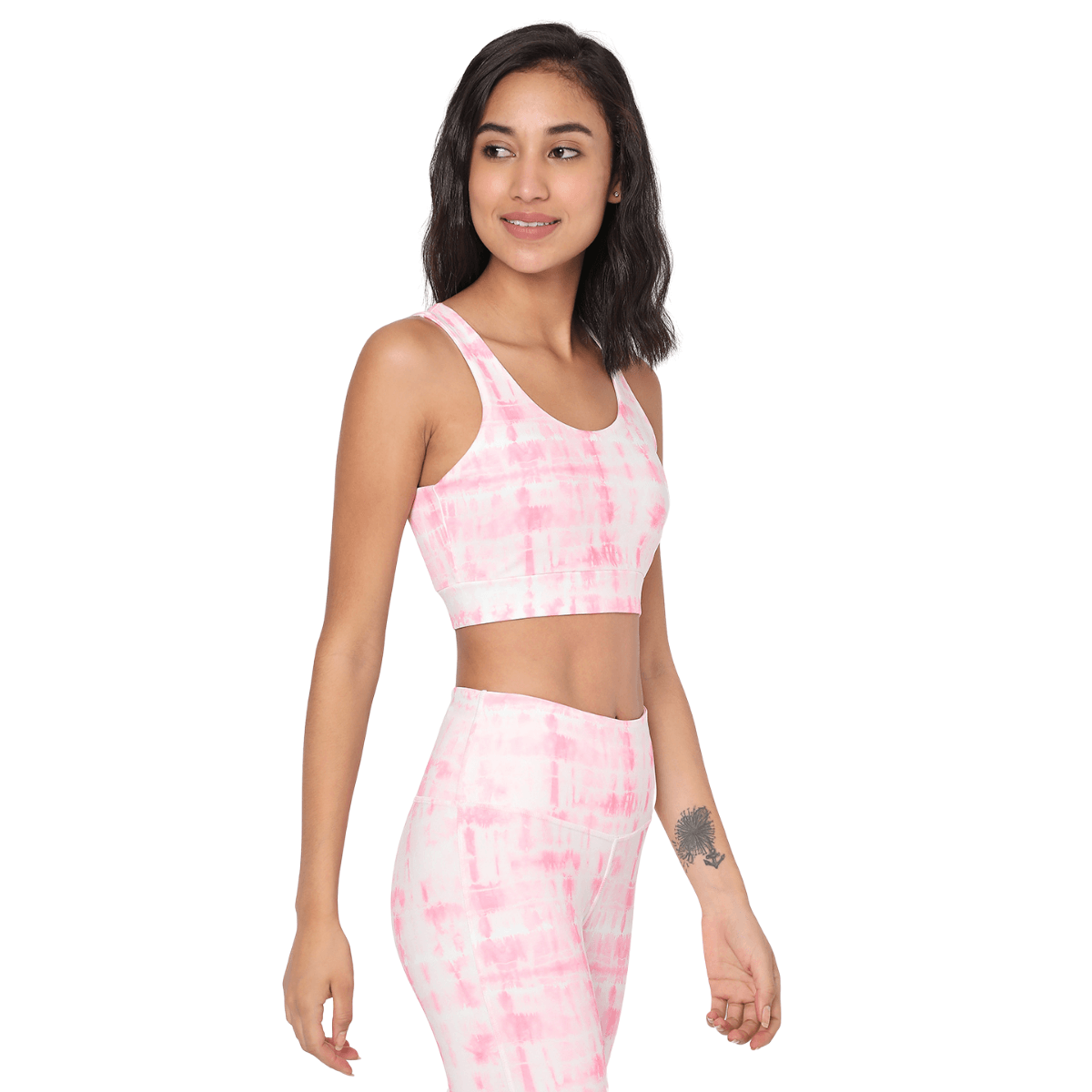 Shop-Pink Shibori Luxe Crop Top & Leggings