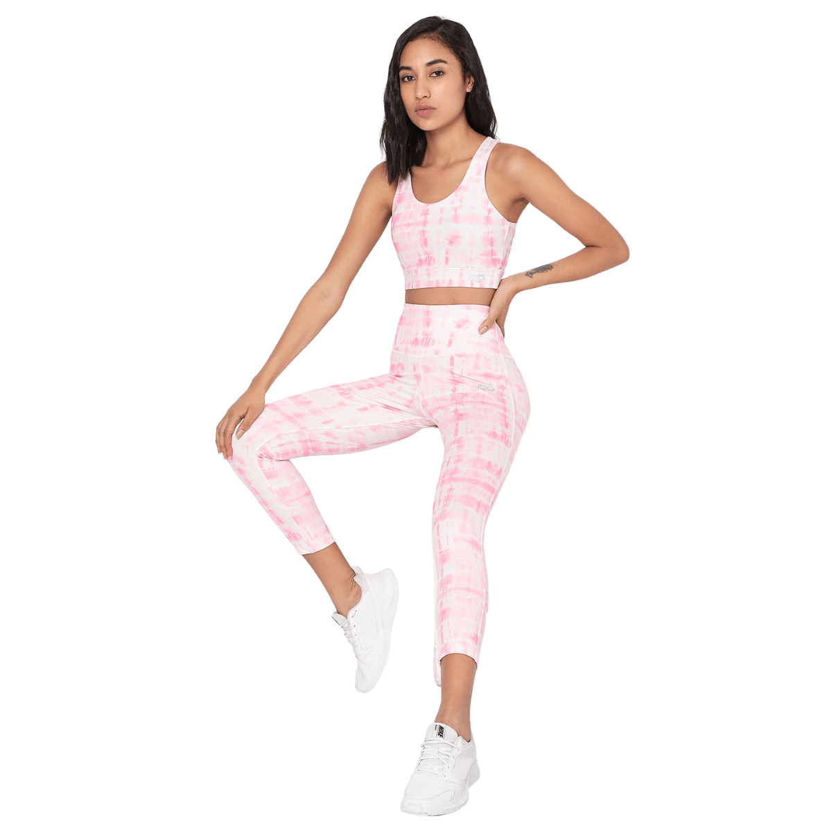 Shop-Pink Shibori Luxe Crop Top & Leggings