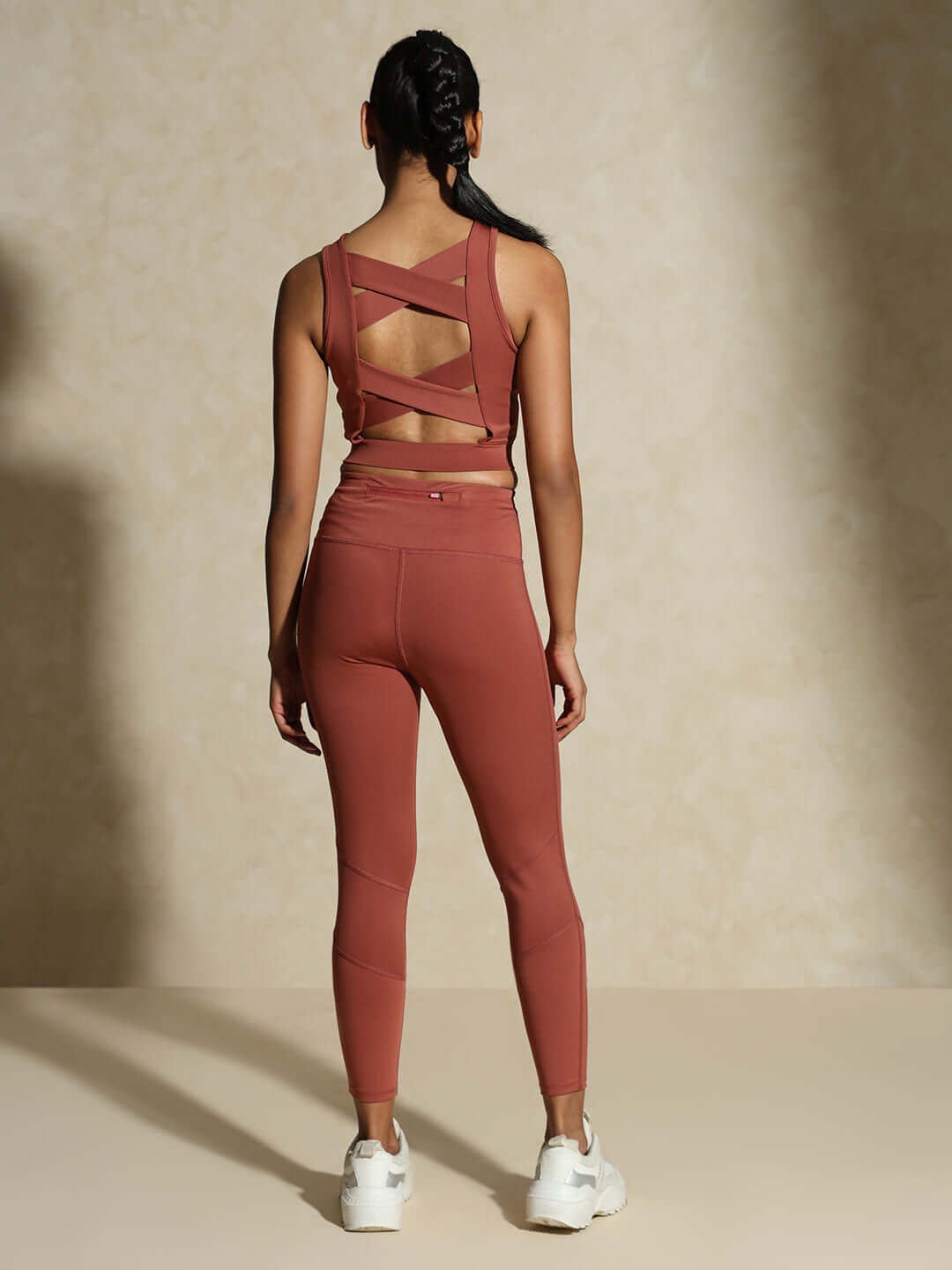 Shop-Marsala Padded Cross Back Crop Top and 7/8 Leggings