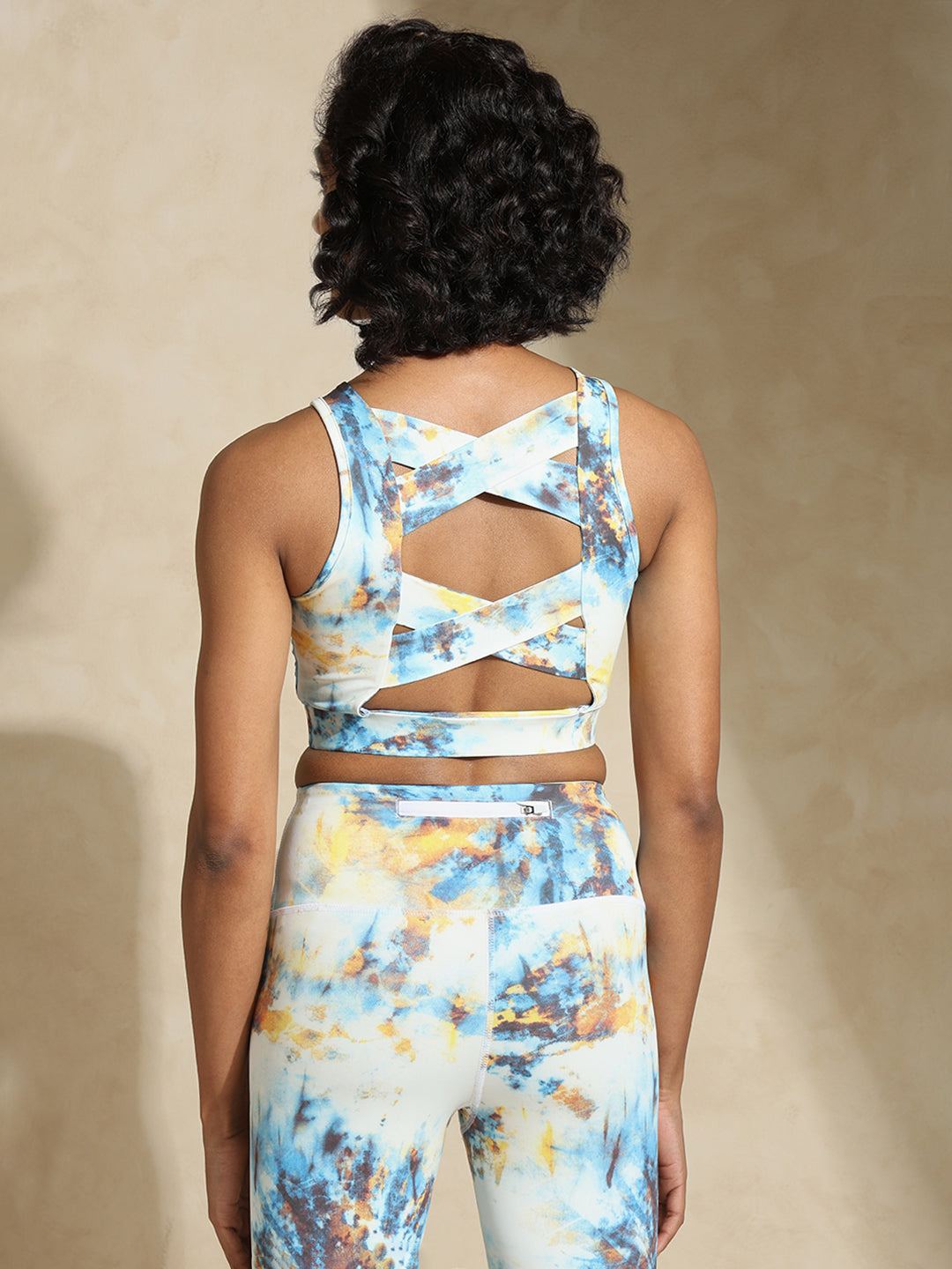 Shop-Padded Cross Back Tie Dye Crop Top