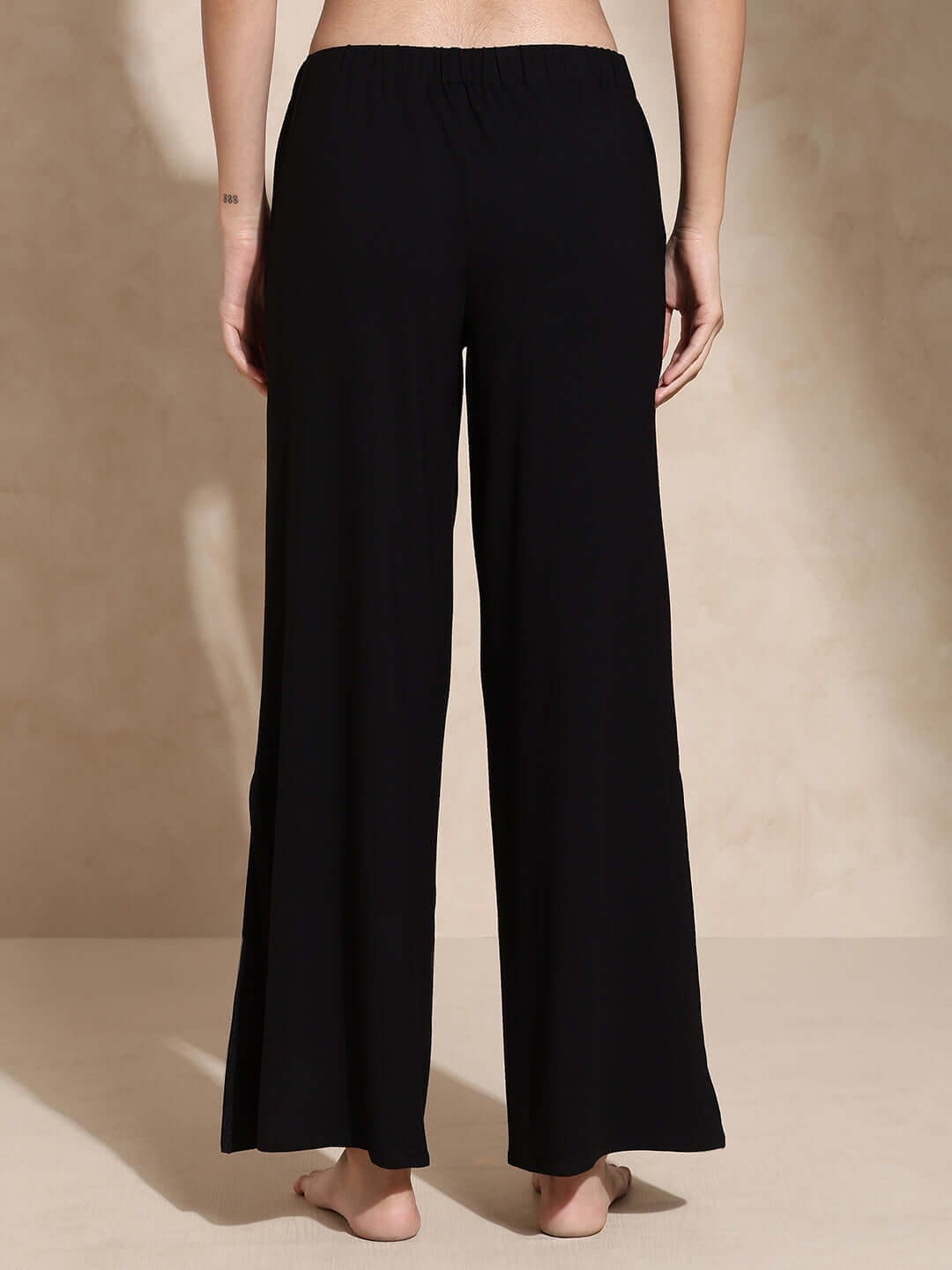 Shop-Zen Tee & Lounge Pants with Slit Black