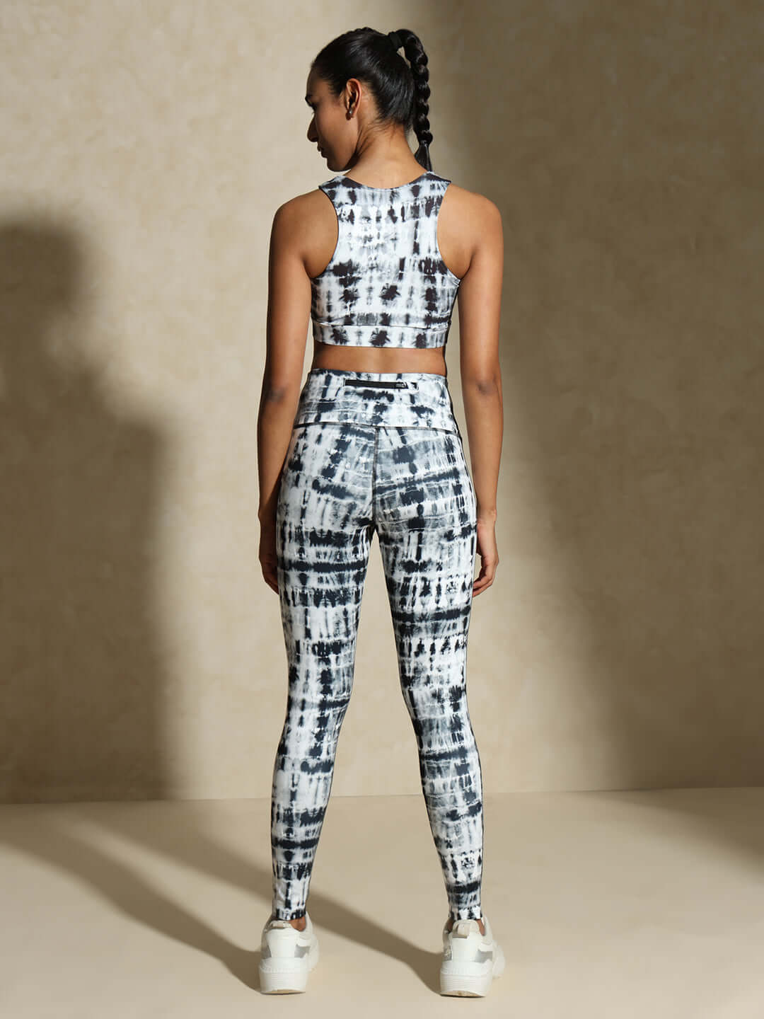 Shop-Black Shibori Luxe Crop Top & Leggings