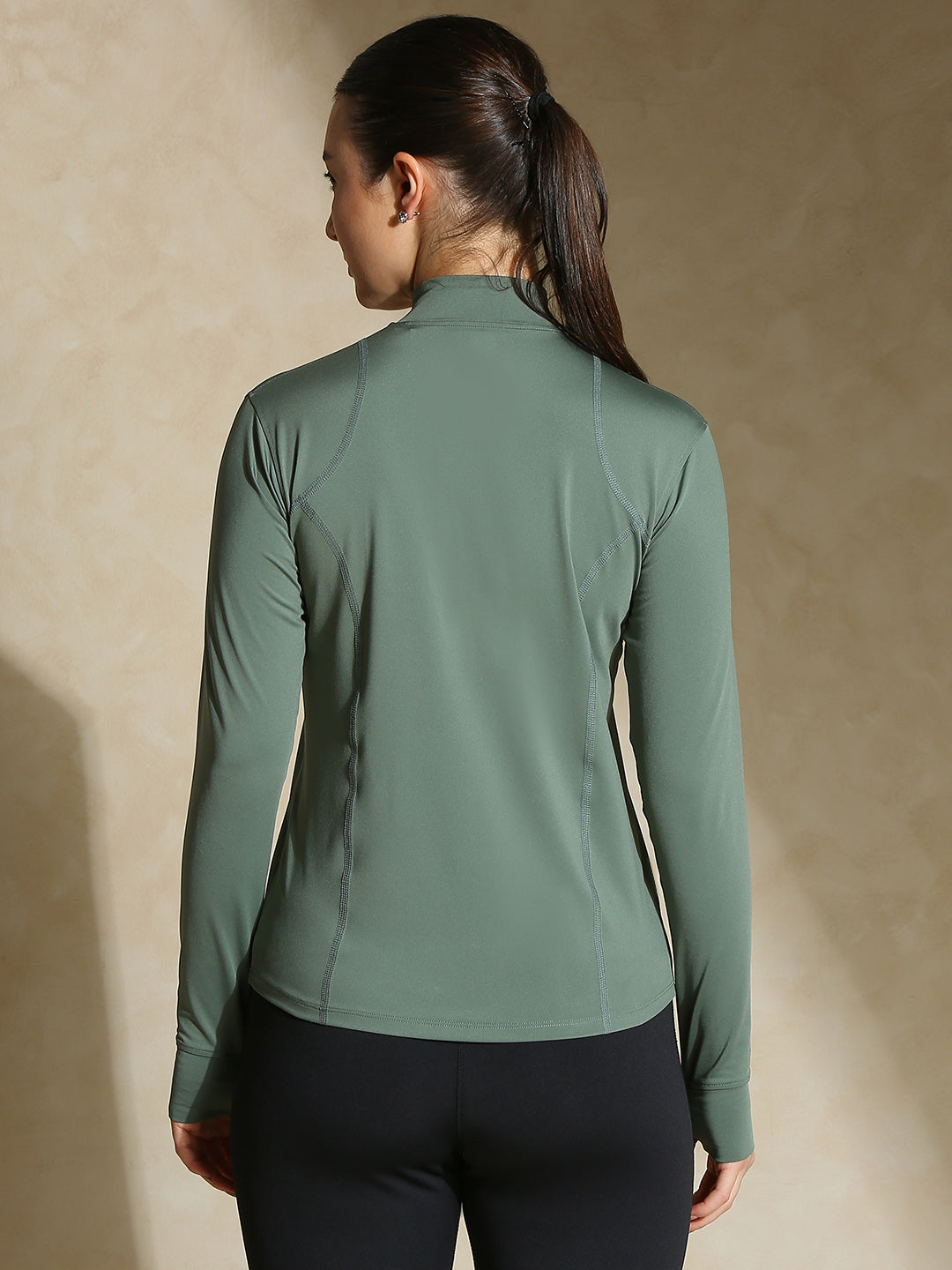 Shop-Women's Ath Runner Zip Neck Light Sage