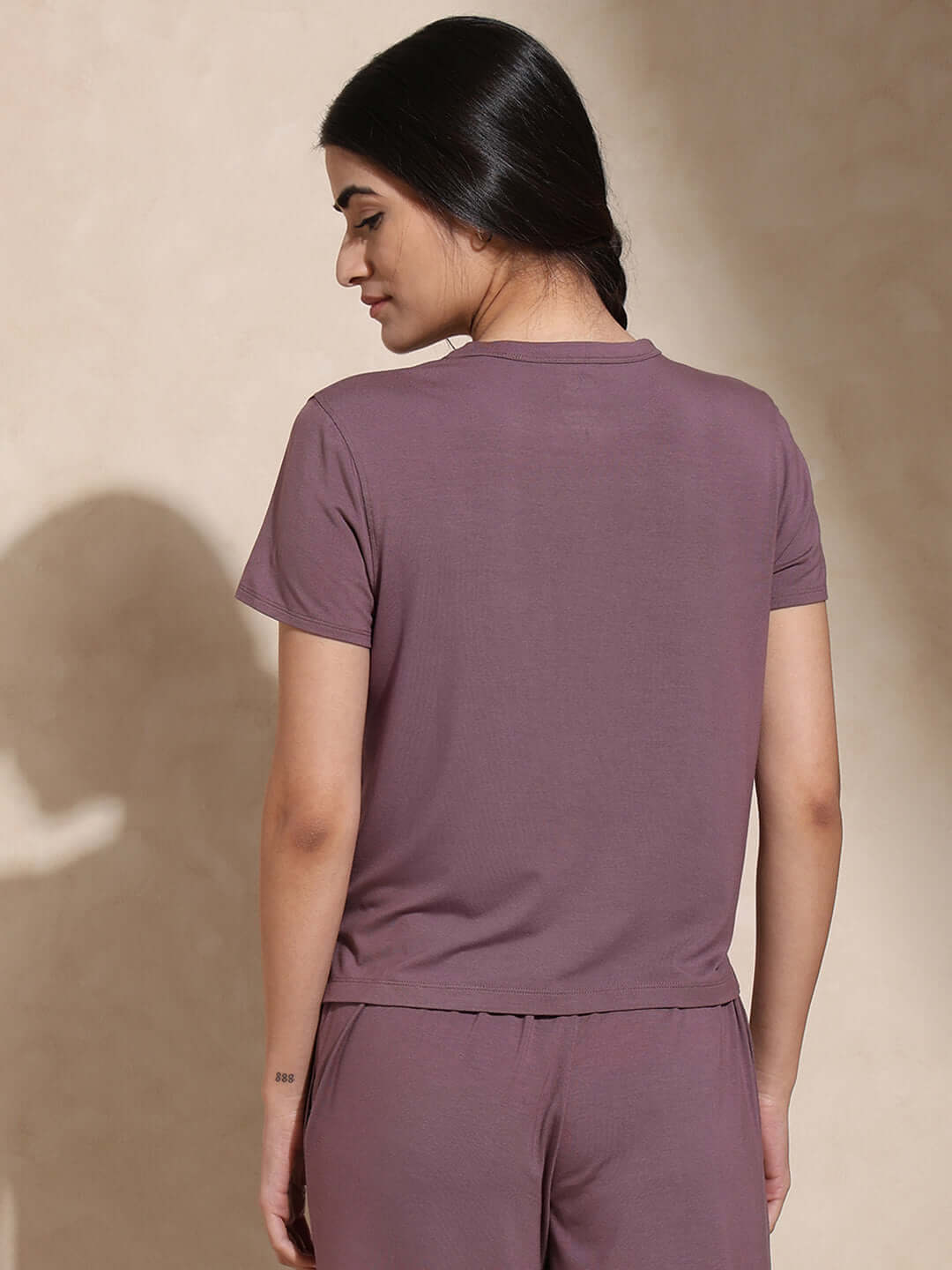 Zen Tee & Lounge Pants with Slit Mulberry