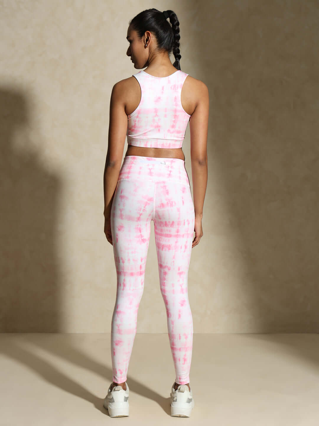 Shop-Pink Shibori Luxe Crop Top & Leggings