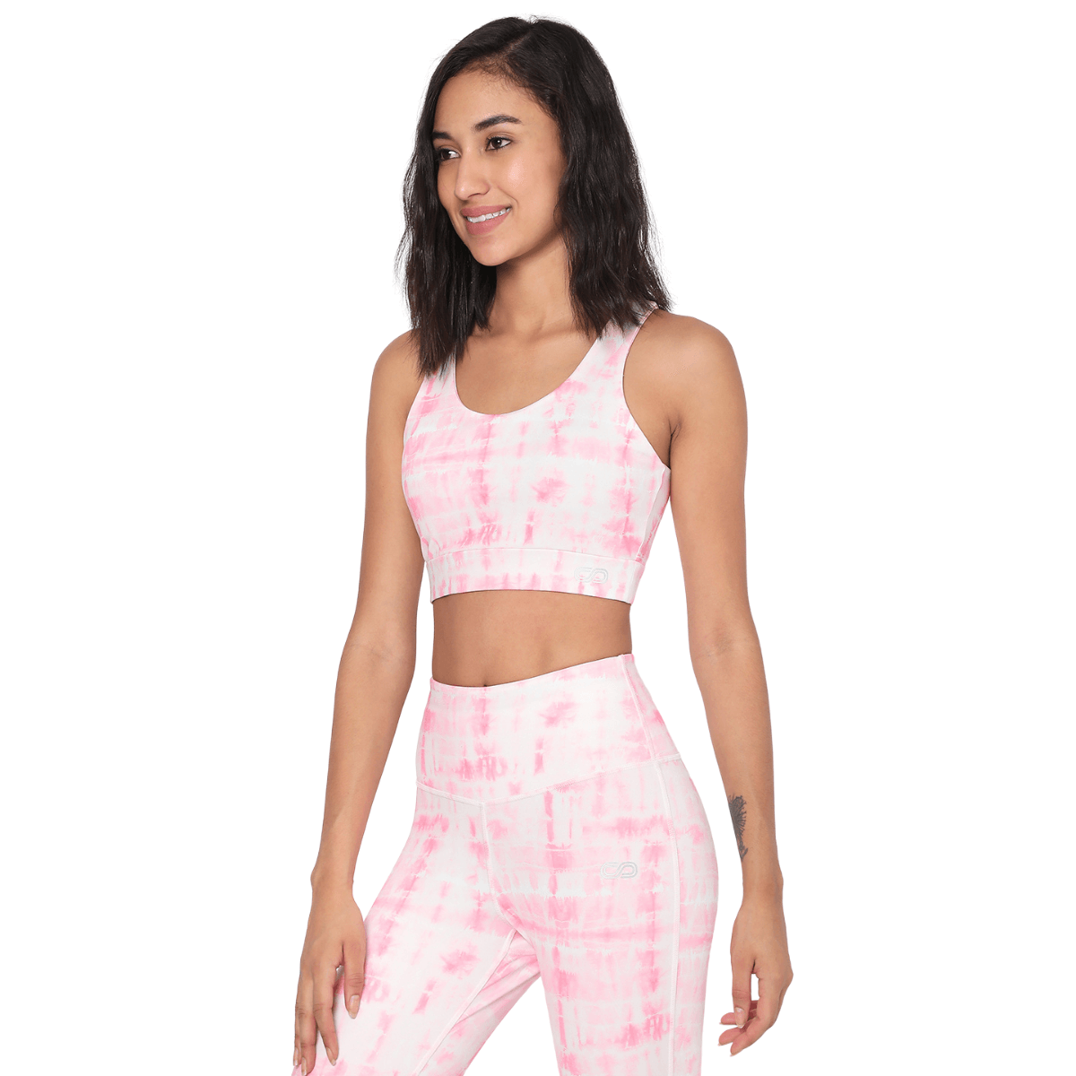 Shop-Pink Shibori Luxe Crop Top & Leggings