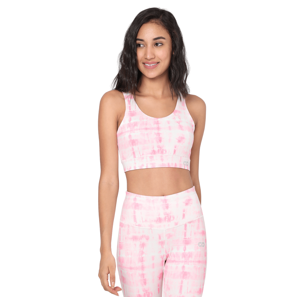 Shop-Pink Shibori Luxe Crop Top & Leggings
