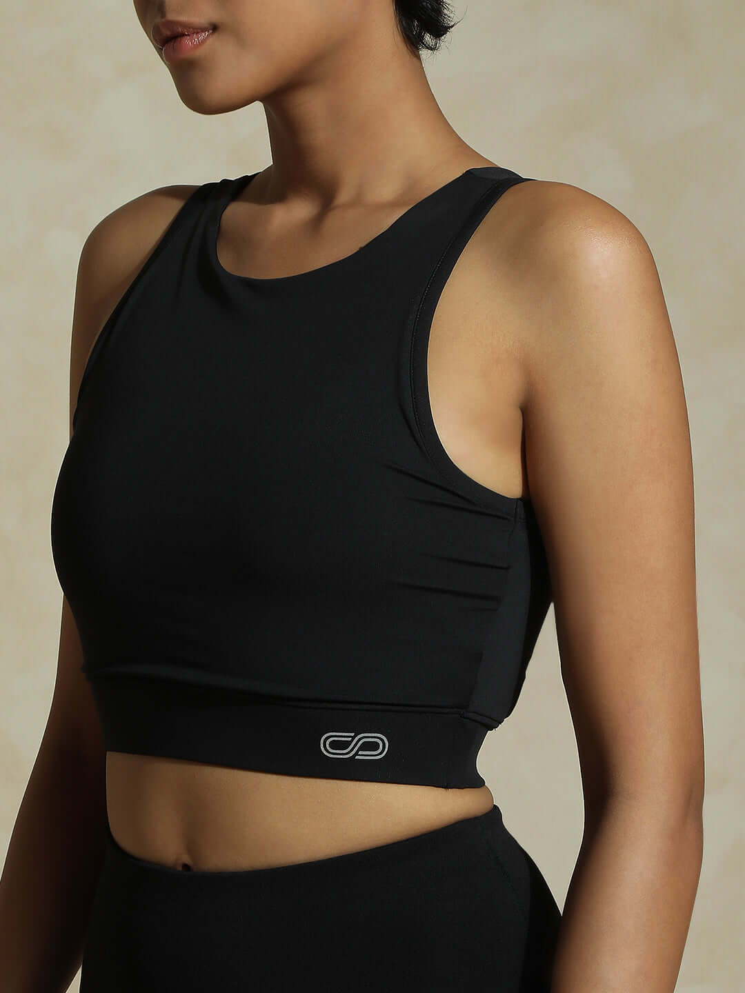 Shop-Padded Cross Back Crop Top Black