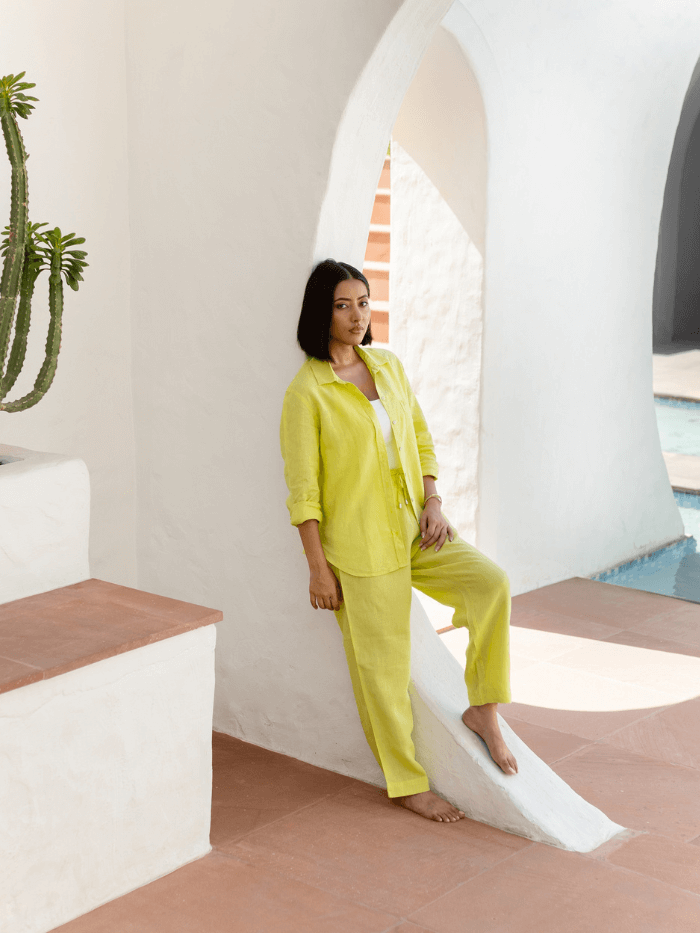 Shop-Lime Linen Shirt & Tapered Pants