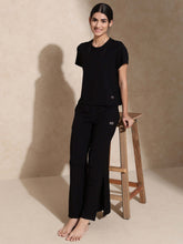 Shop-Zen Tee & Lounge Pants with Slit Black