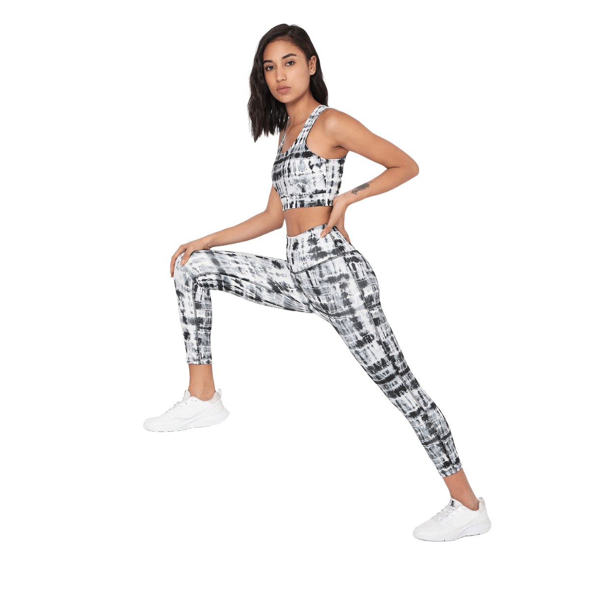 Shop-Black Shibori Luxe Crop Top & Leggings