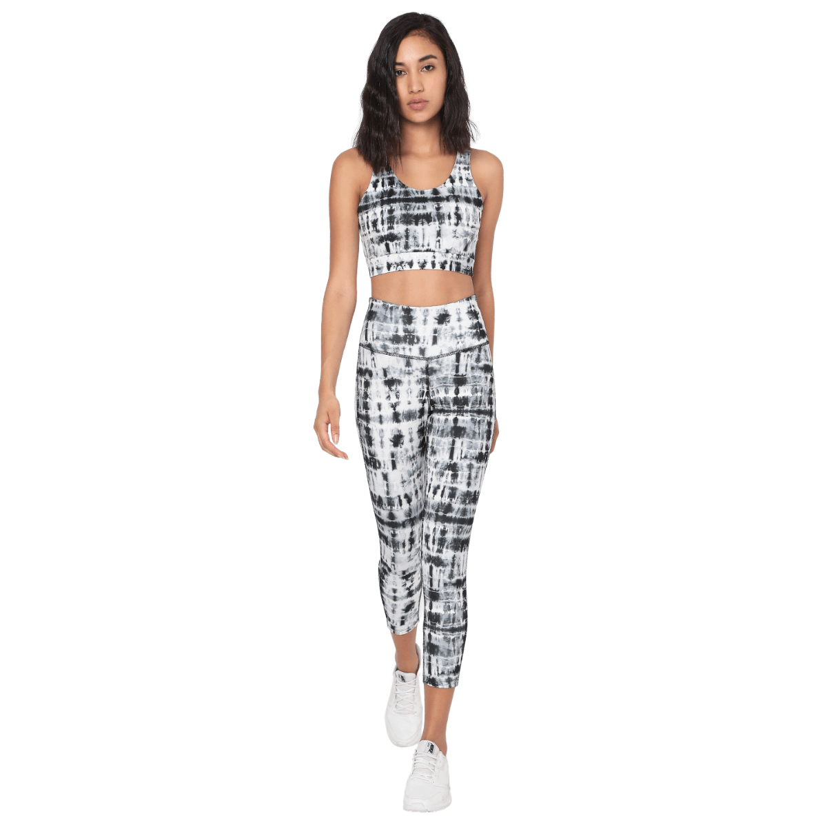 Shop-Black Shibori Luxe Crop Top & Leggings