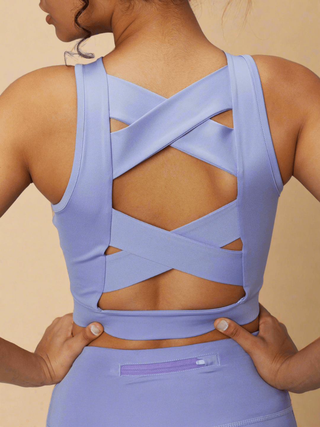 Shop-Padded Cross Back Crop Top Periwinkle