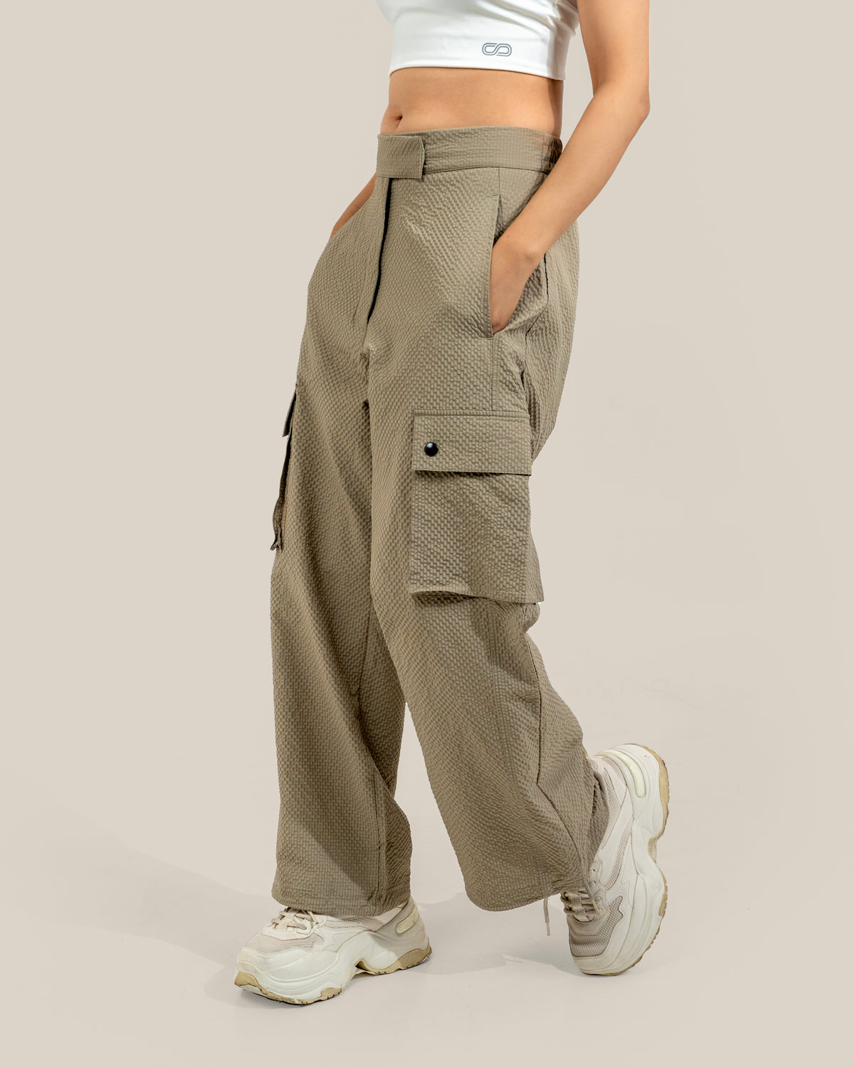 Shop-AeroTraq Cargo Pants Stone Beige