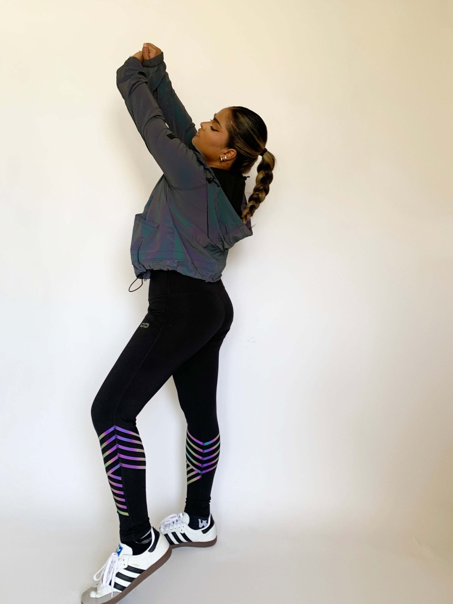 Shop-Black Artemis Reflective Crop Top & Leggings