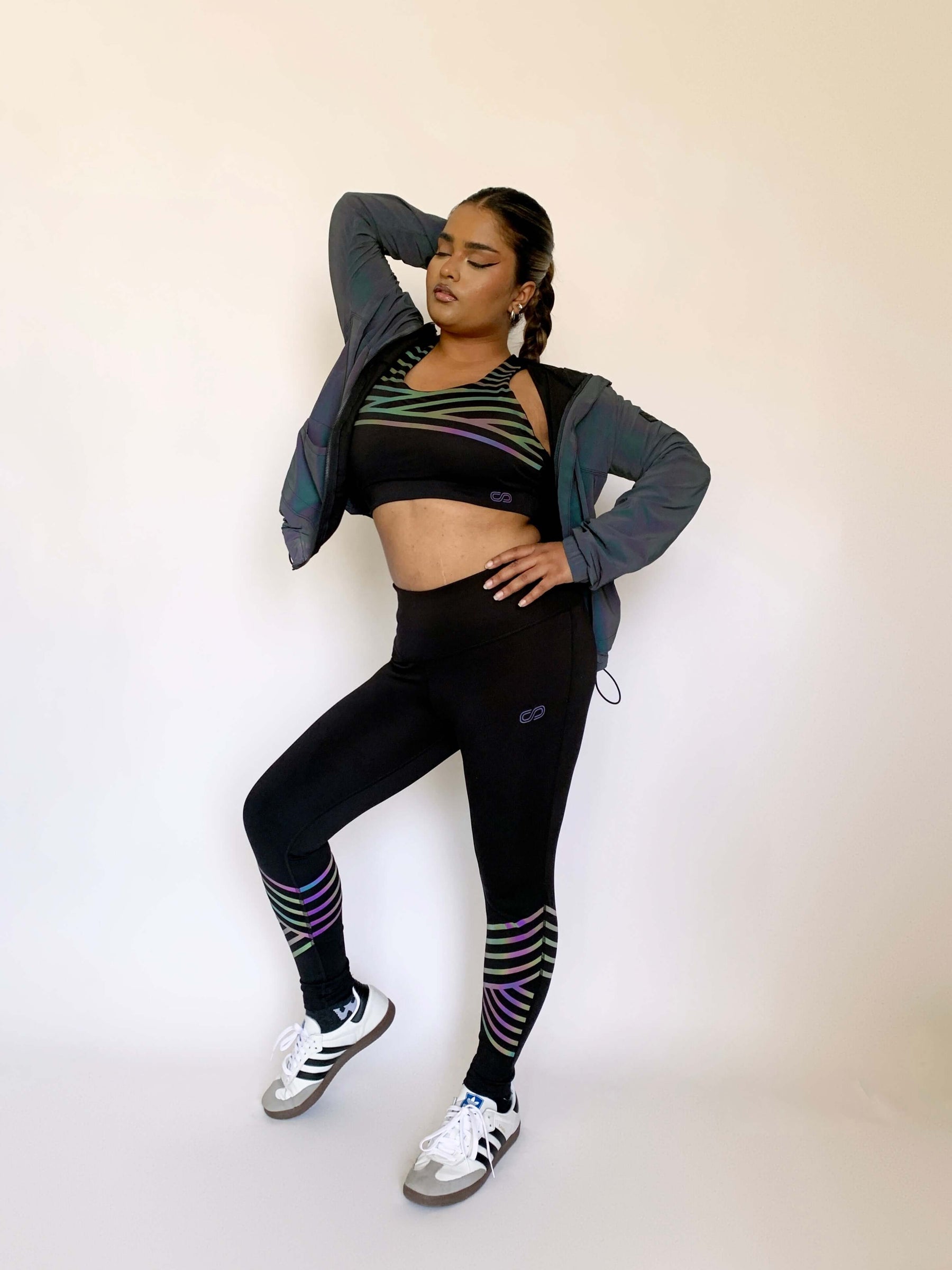 Shop-Black Artemis Reflective Crop Top & Leggings