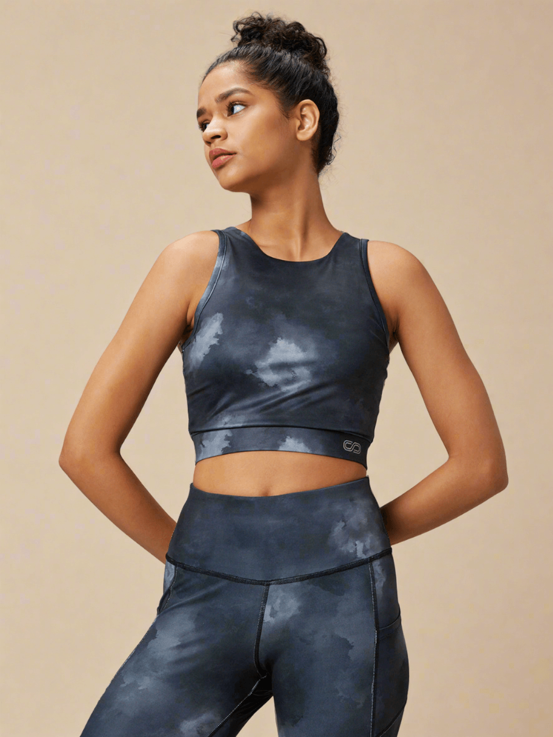 Shop-Padded Cross Back Acid Wash Crop Top