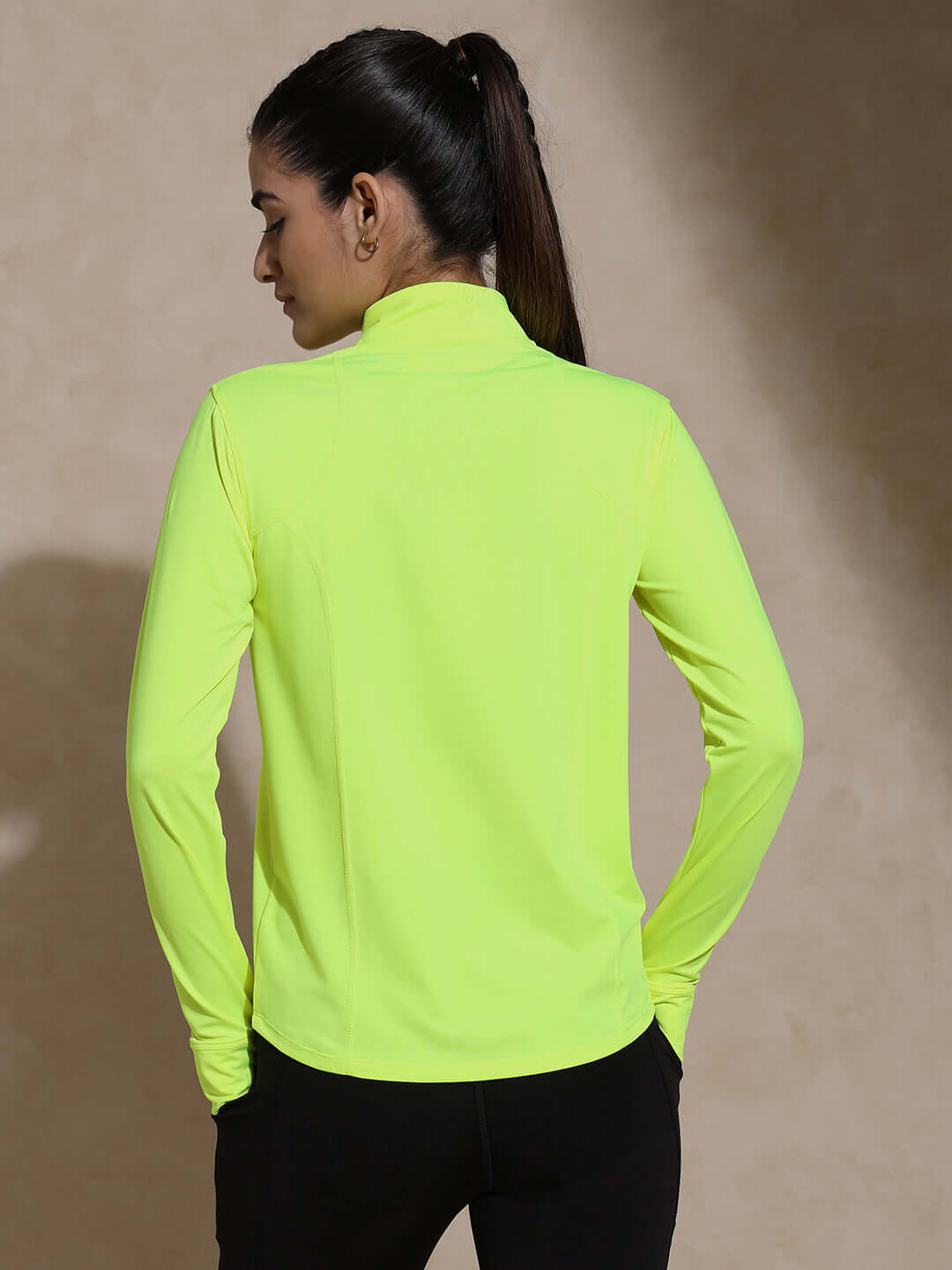 Shop-Women's Ath Runner Zip Neck Safety Yellow