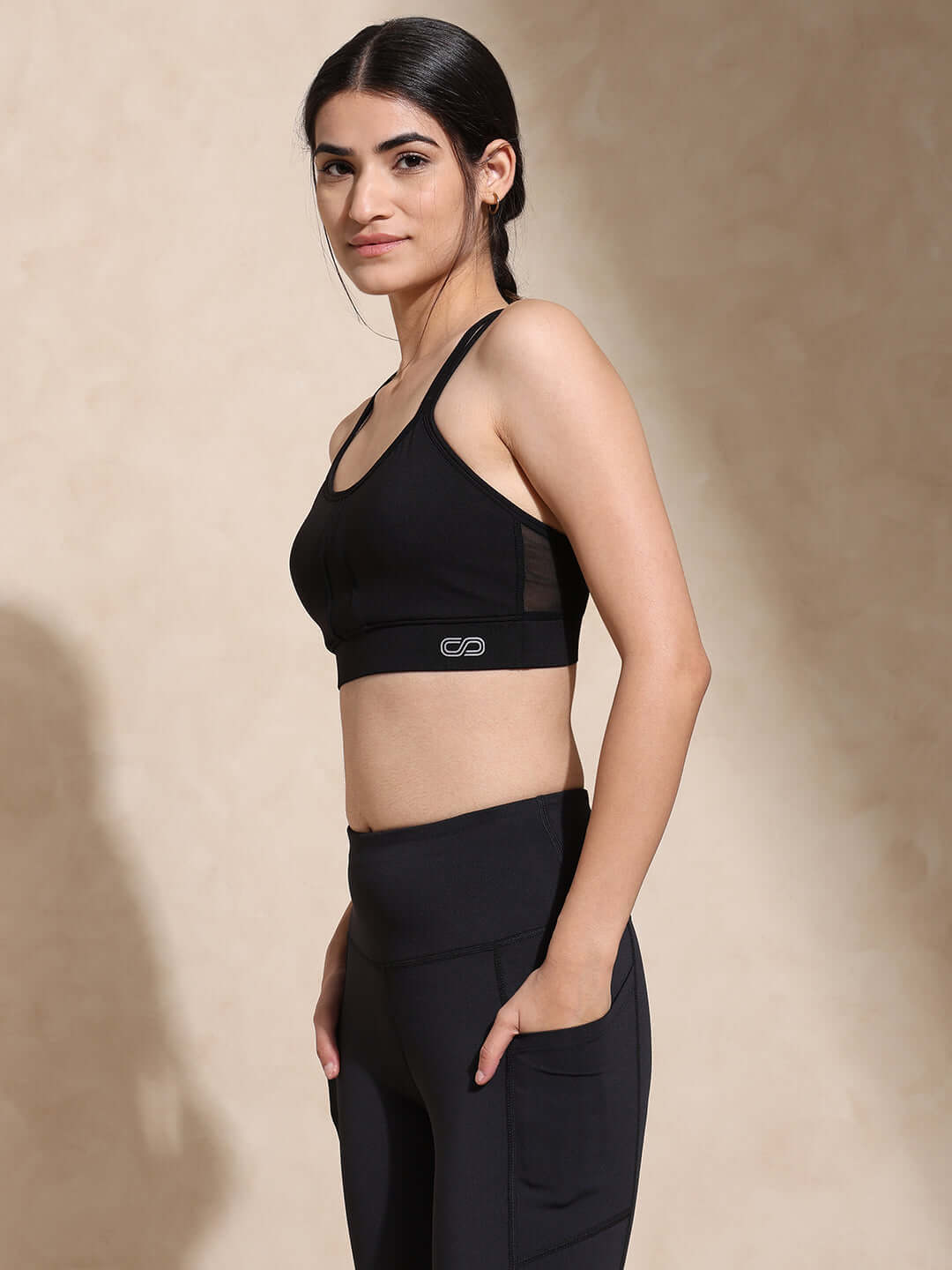 Black Yoga Strap Back Bra & Ath Perform 7/8 Leggings