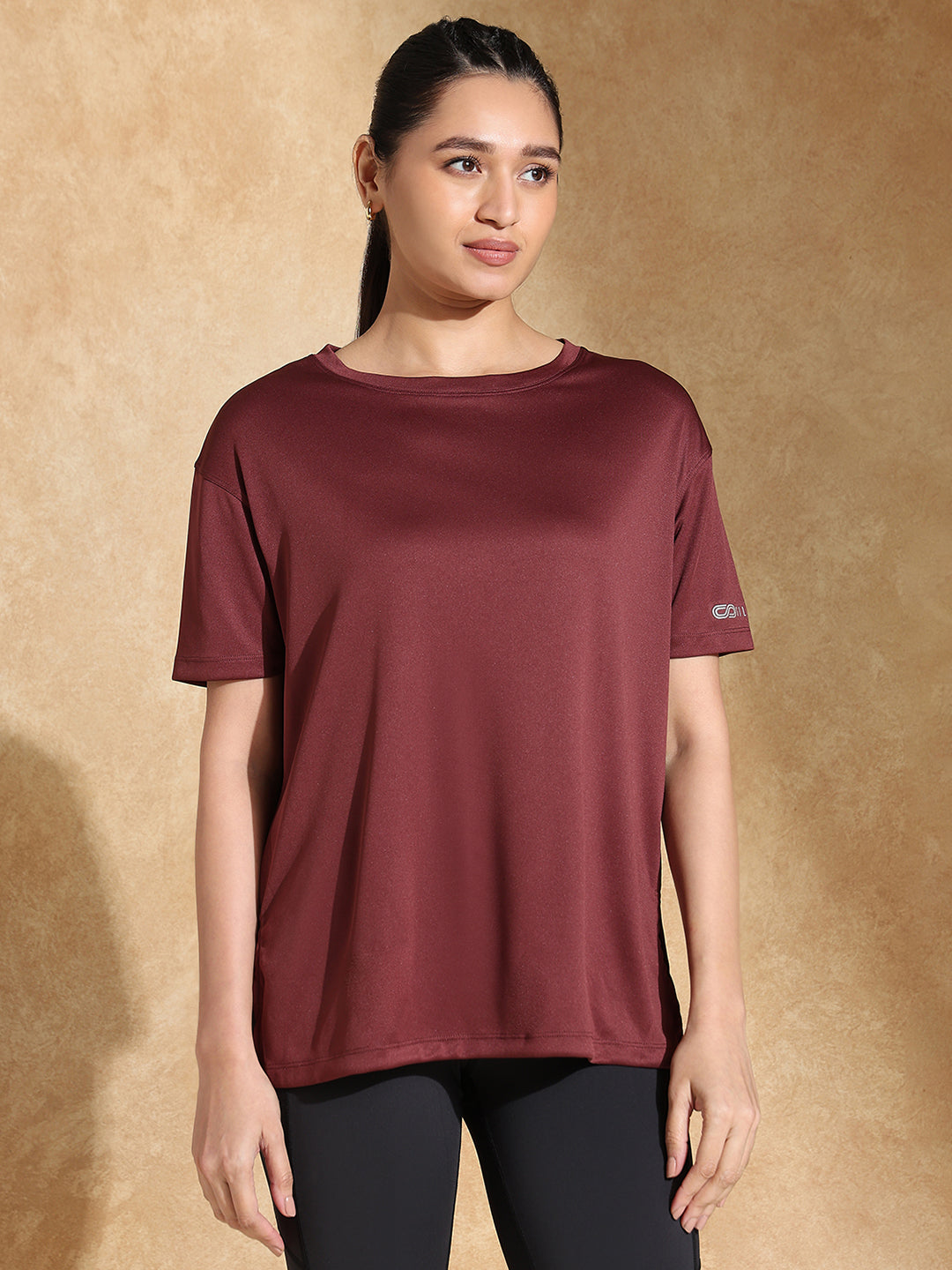 Shop-FlowFit Oversized Tee Plum Wine